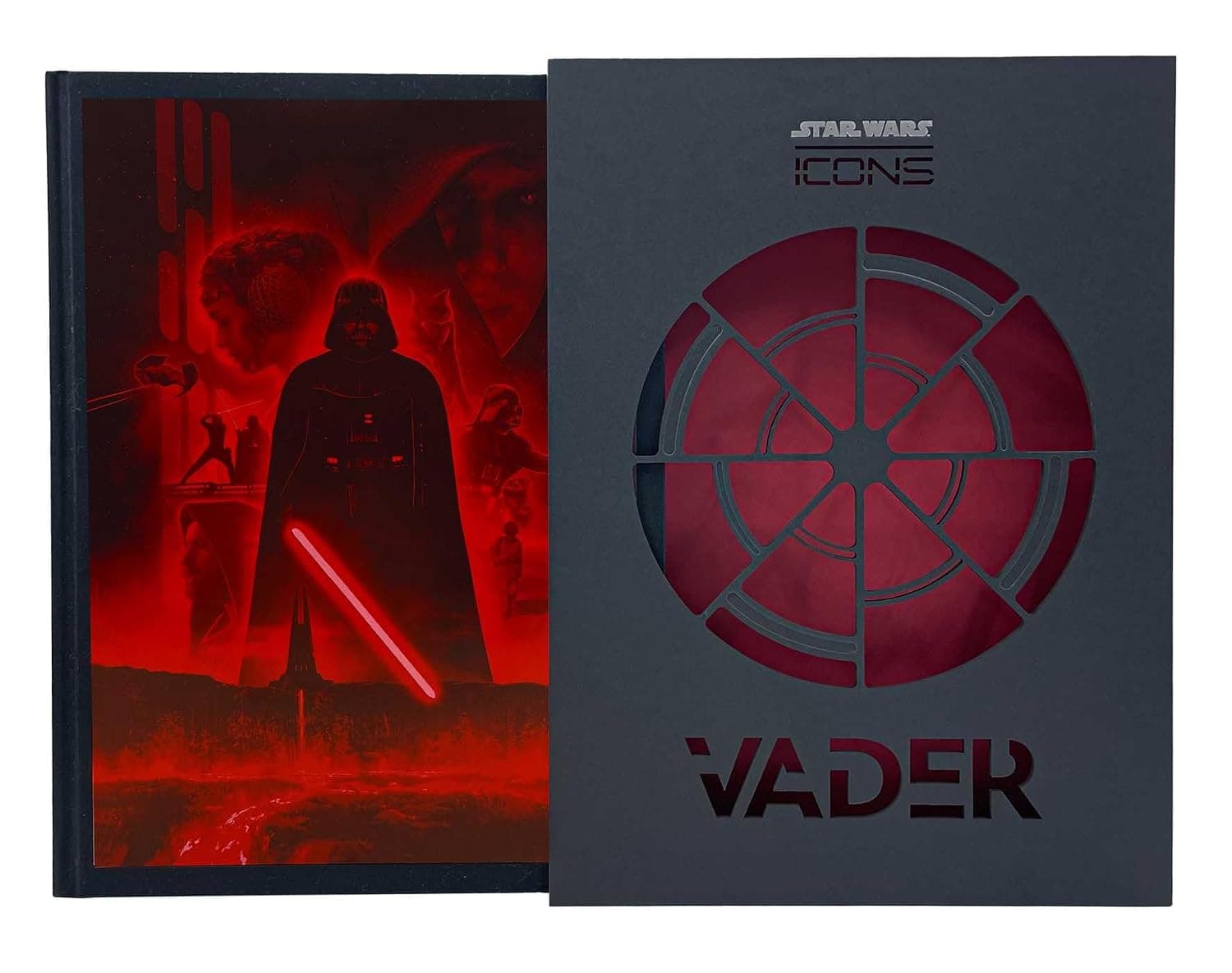 Interior ilustrado del libro sobre Darth Vader