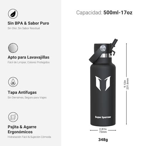 Botella Super Sparrow infantil con asa