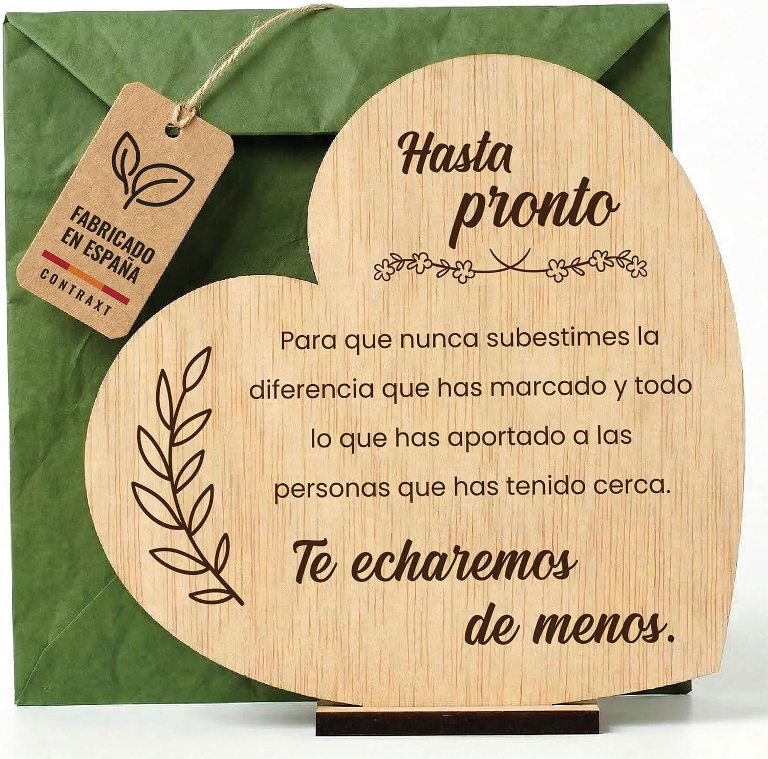 Tarjeta de Despedida de Madera con Forma de Corazón, foto 3