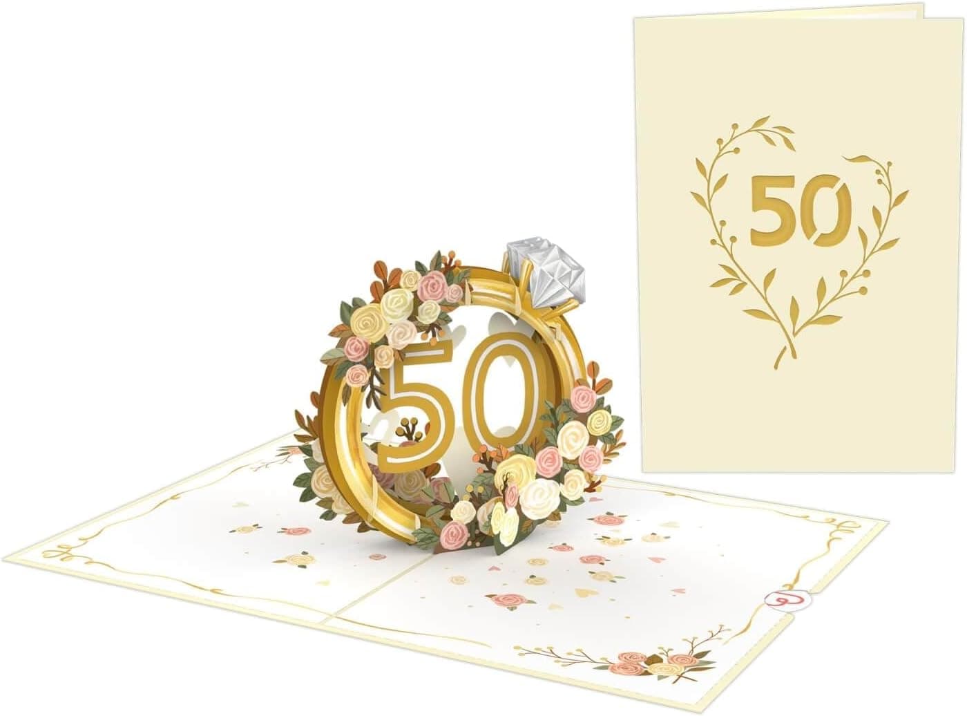 Tarjeta de Felicitación 3D para Bodas de Oro, foto 3