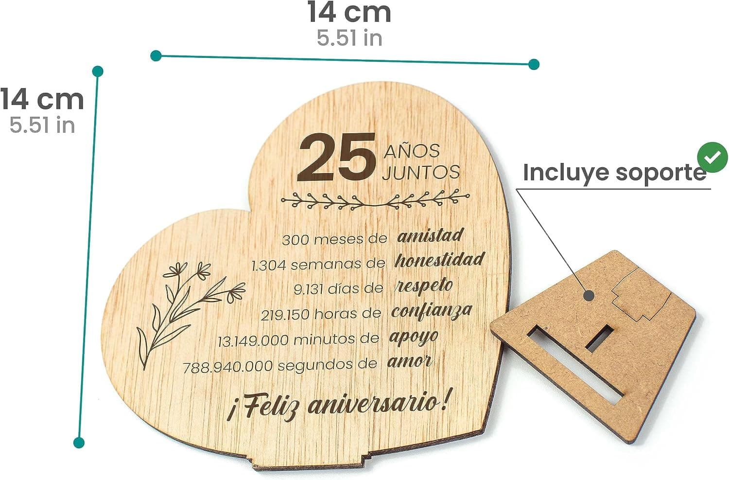 Tarjeta de Madera para las Bodas de Plata, foto 2