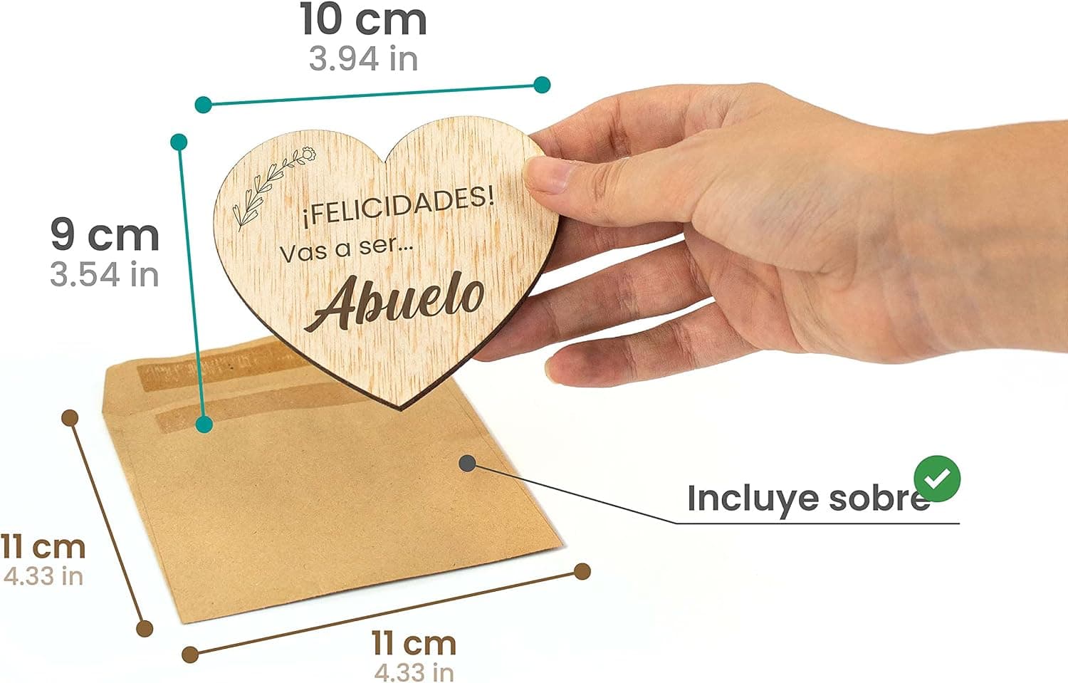 Tarjetas de madera para anunciar el embarazo a los abuelos CONTRAXT, foto 2