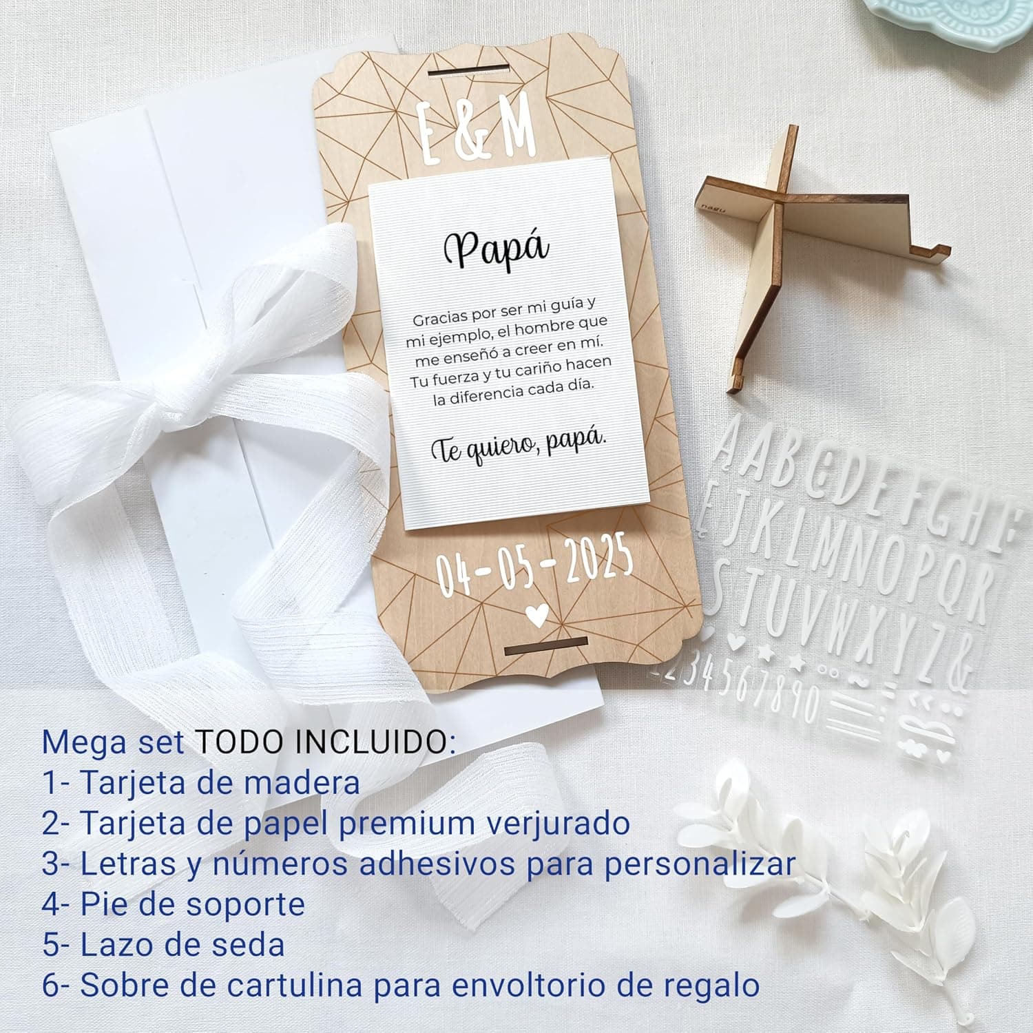 Tarjeta de madera personalizada para papá, foto 3