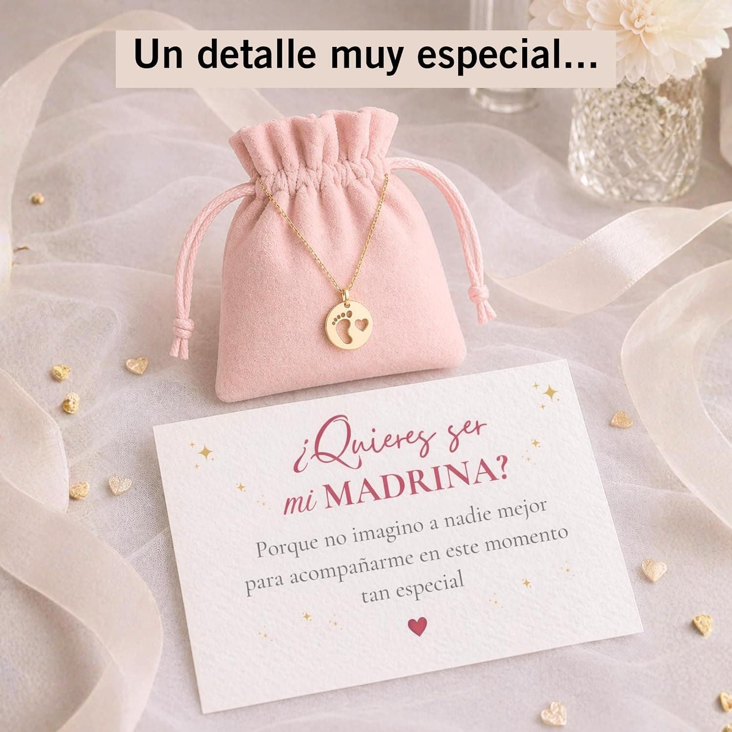 Tarjeta Quieres Ser Mi Madrina con Accesorio de Acero, foto 2