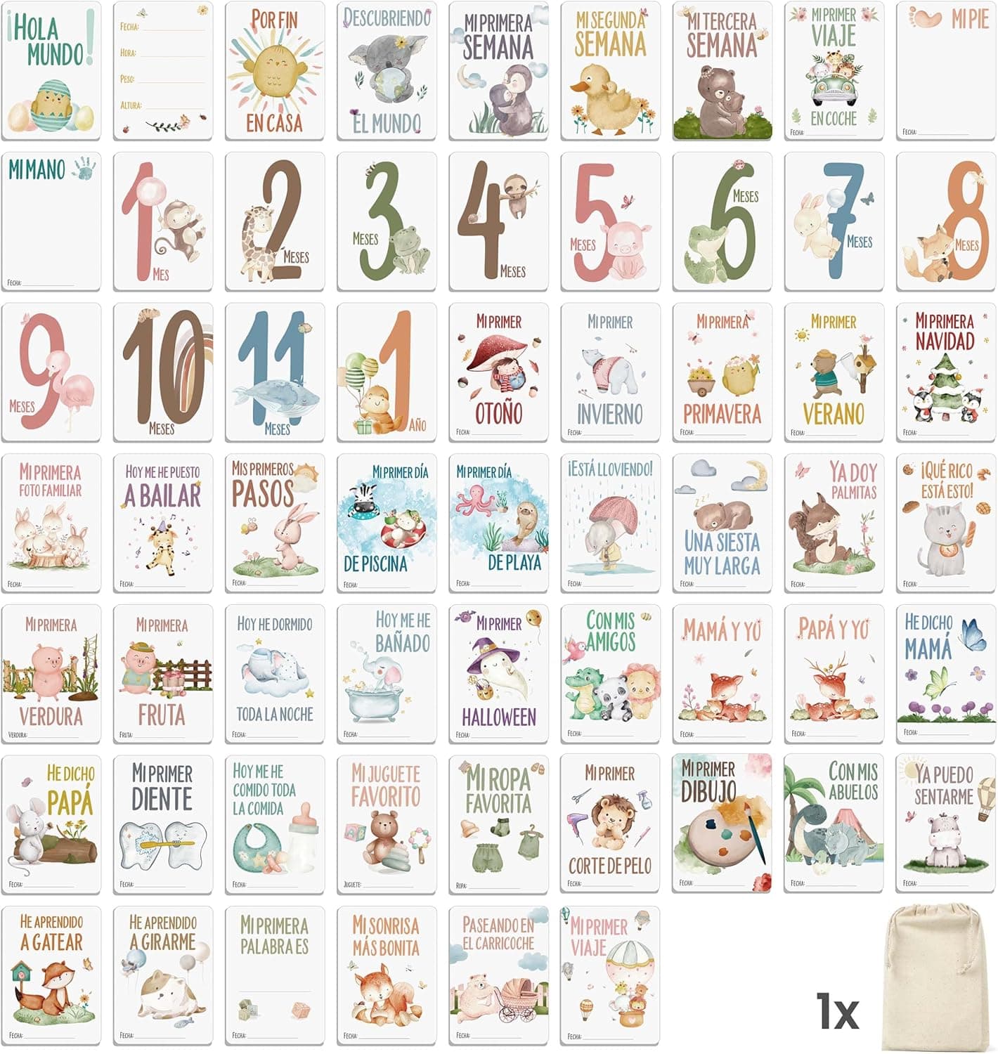 Detalle de la tarjeta «He dicho papá», con un ratón ilustrado y la línea para escribir la fecha