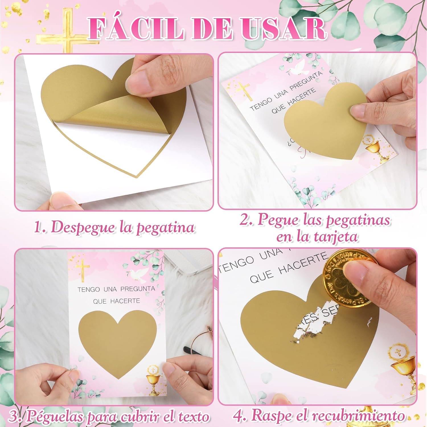 HOWAF Tarjetas Rasca y Llaveros para Madrina y Padrino, foto 3
