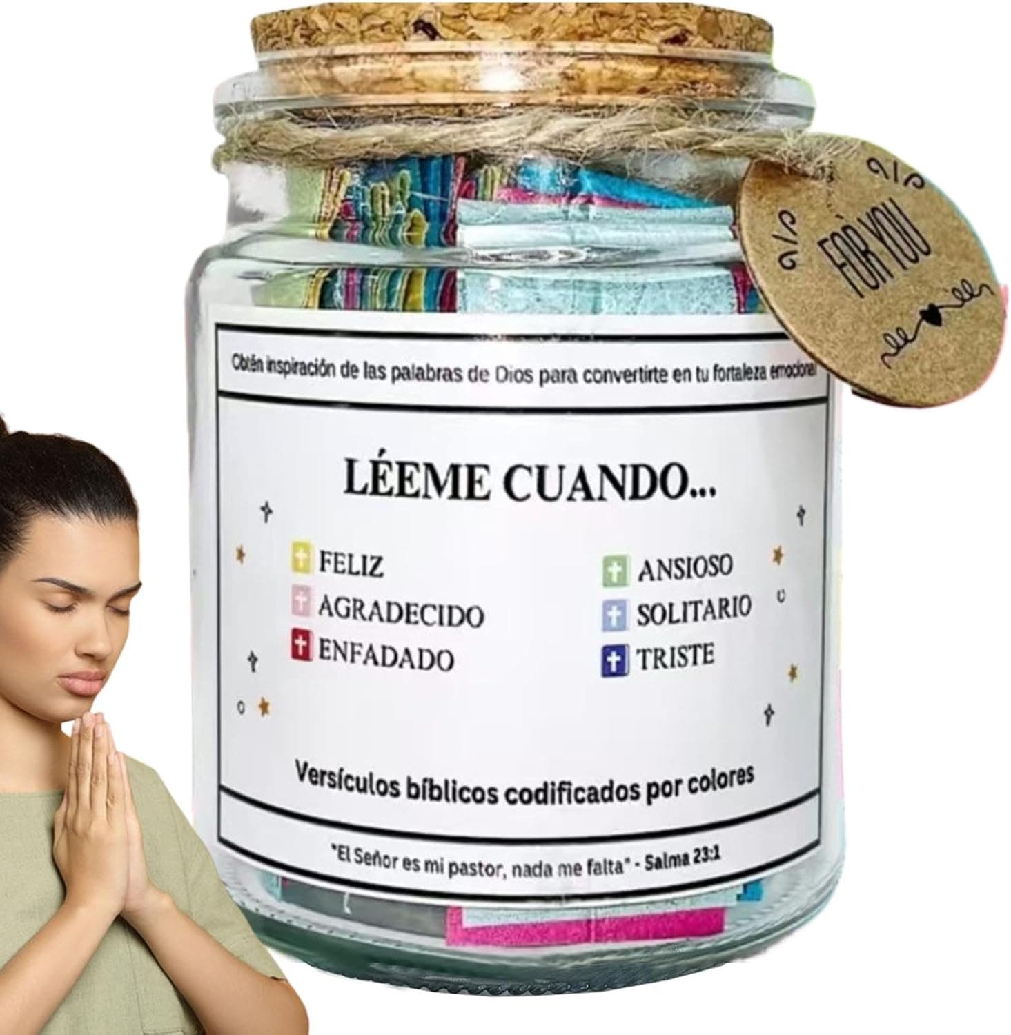 Tarro decorativo con 90 versículos bíblicos en español, foto 2