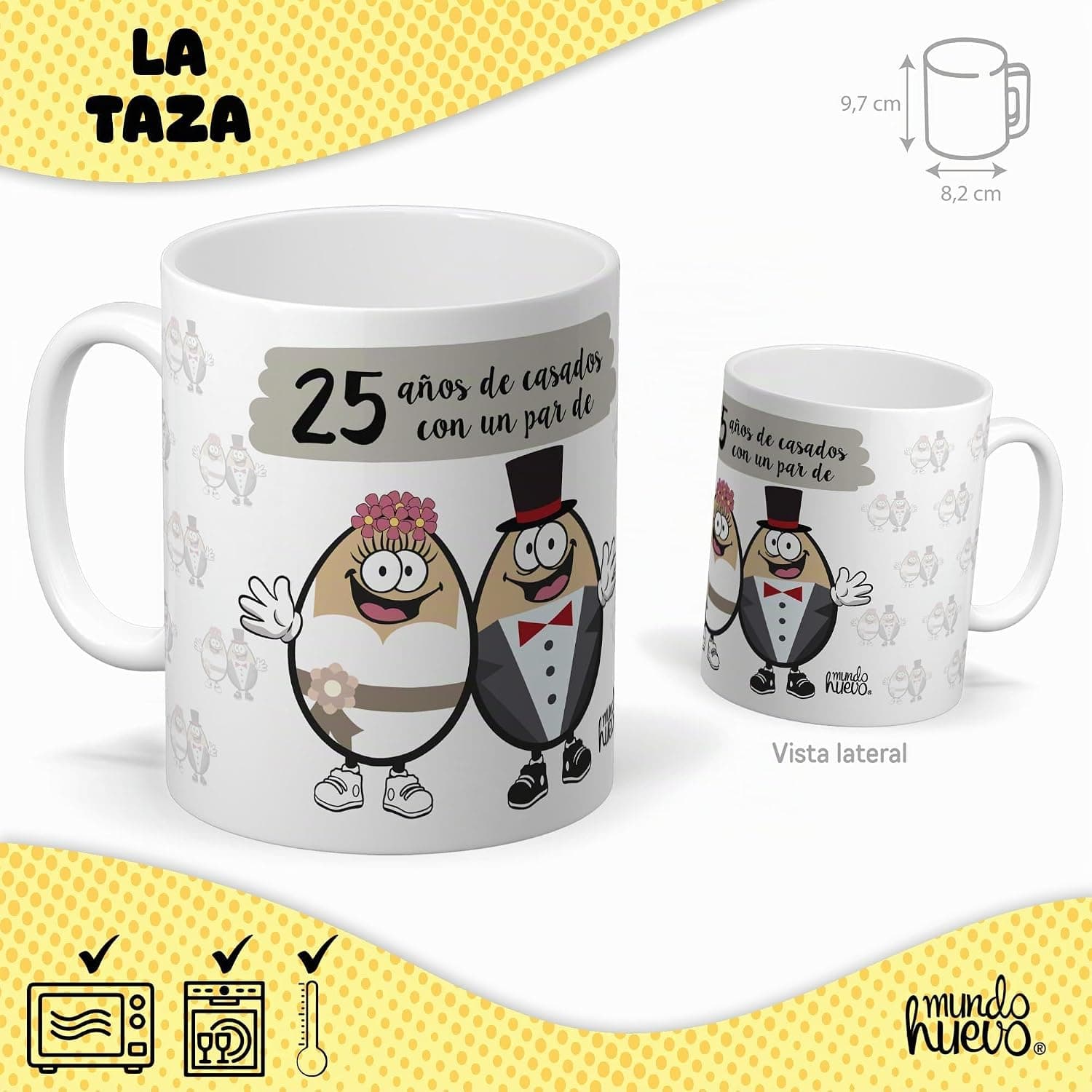 Pack Taza "25 Años Casados" con Caramelos, foto 2