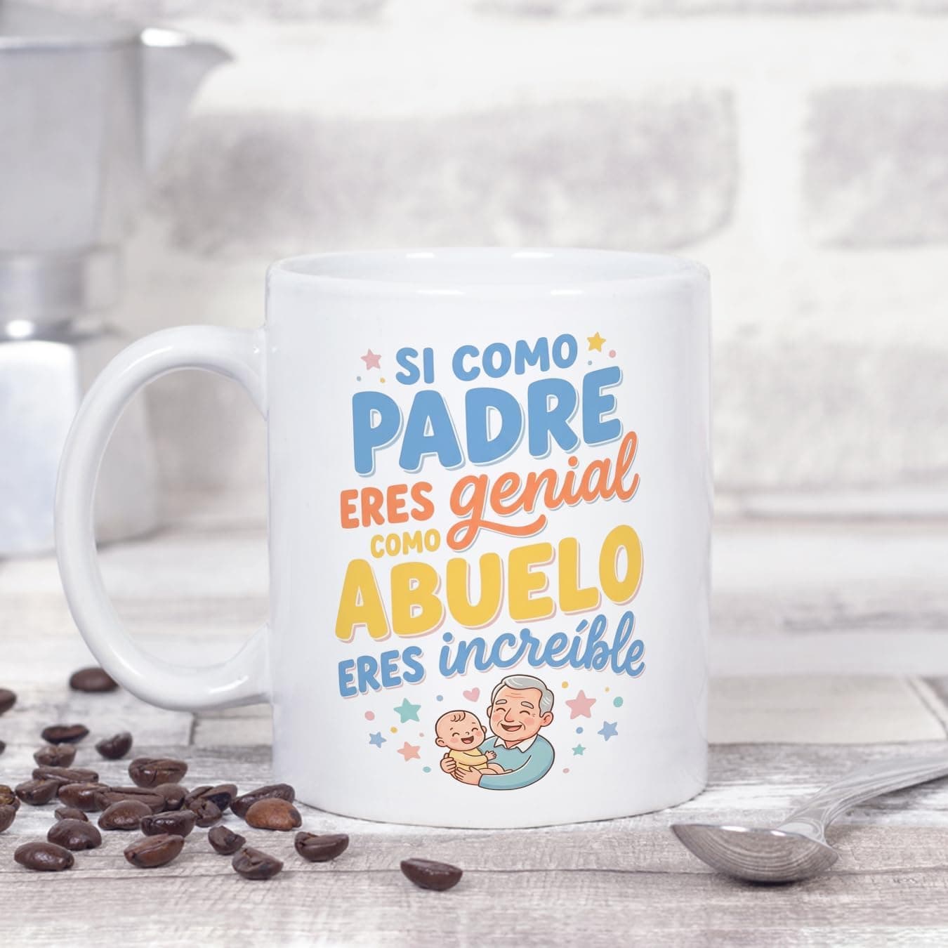Taza «Si como padre eres genial, como abuelo eres increíble», foto 3