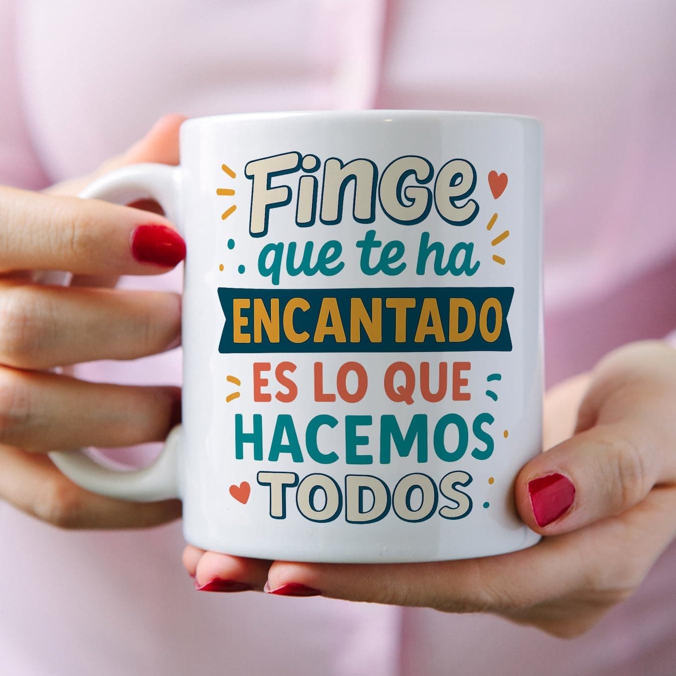 Taza "Finge que te ha Encantado" para Amigo Invisible, foto 2