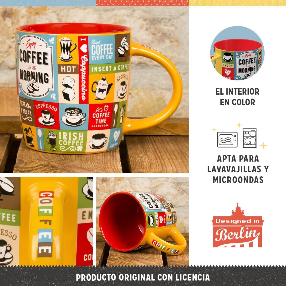 Taza de Café Retro Coffee Collage, foto 3