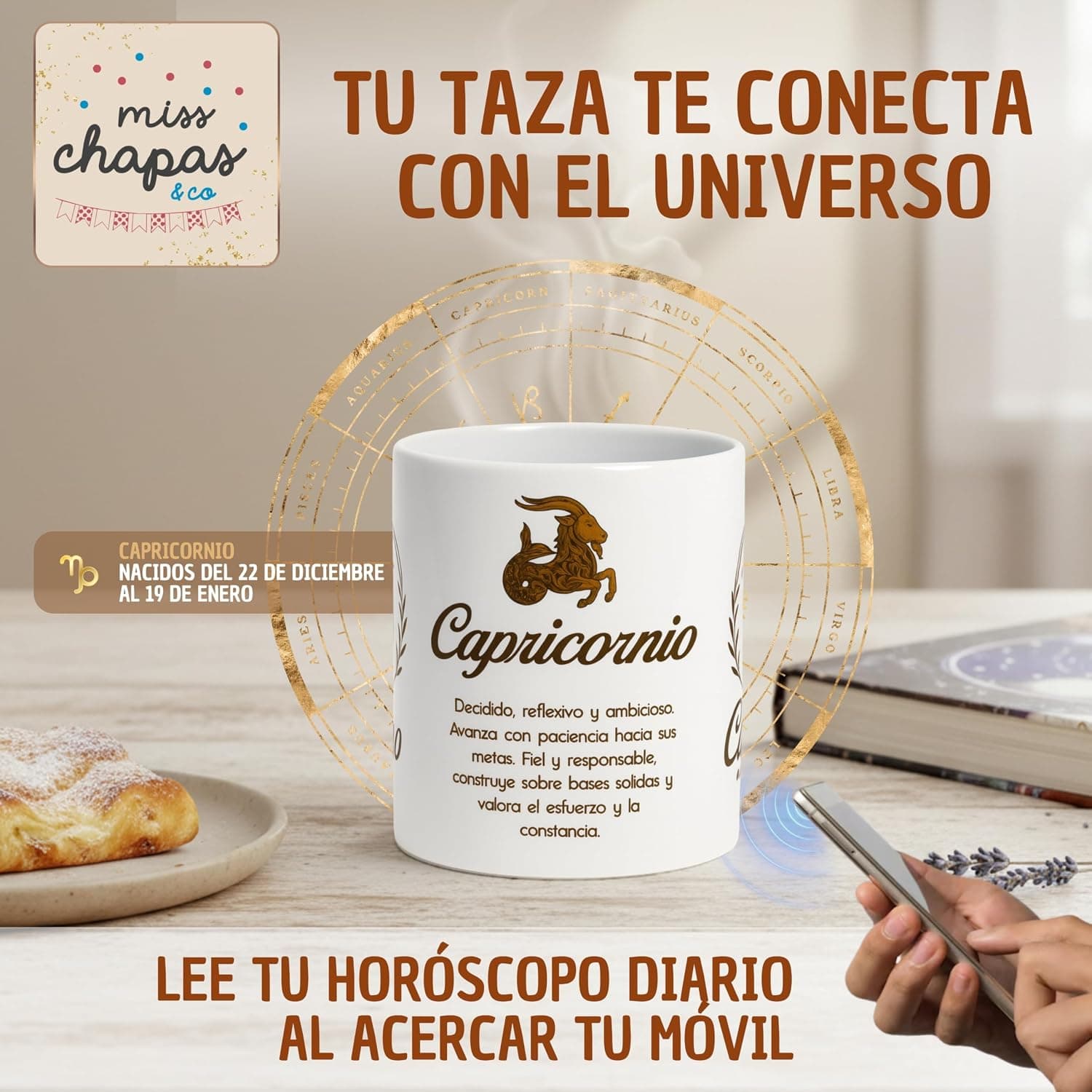 Taza de Capricornio con chip NFC, de Miss Chapas, foto 2