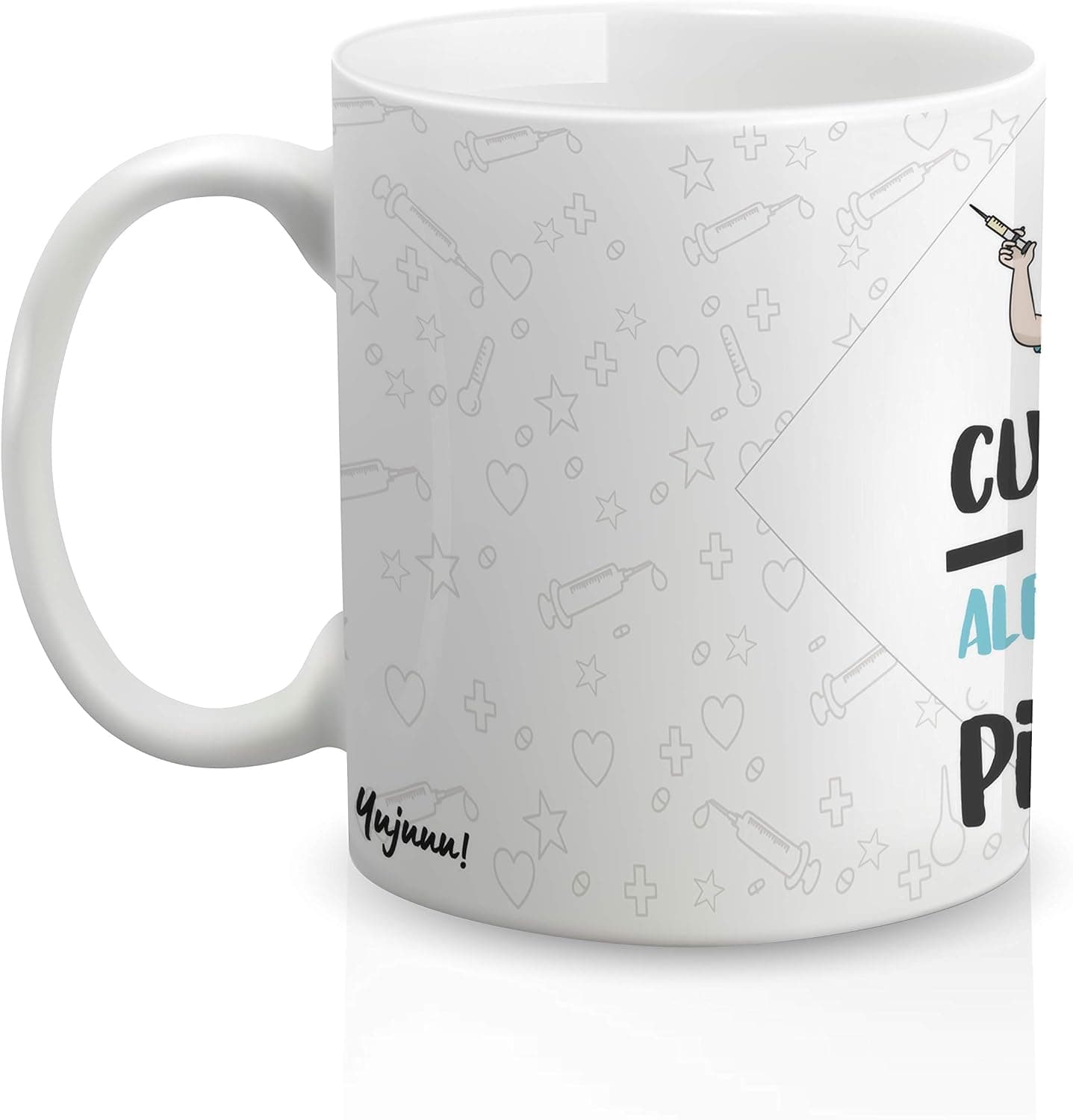 Taza personalizable con nombre, frase "cuidado que pincha", foto 2