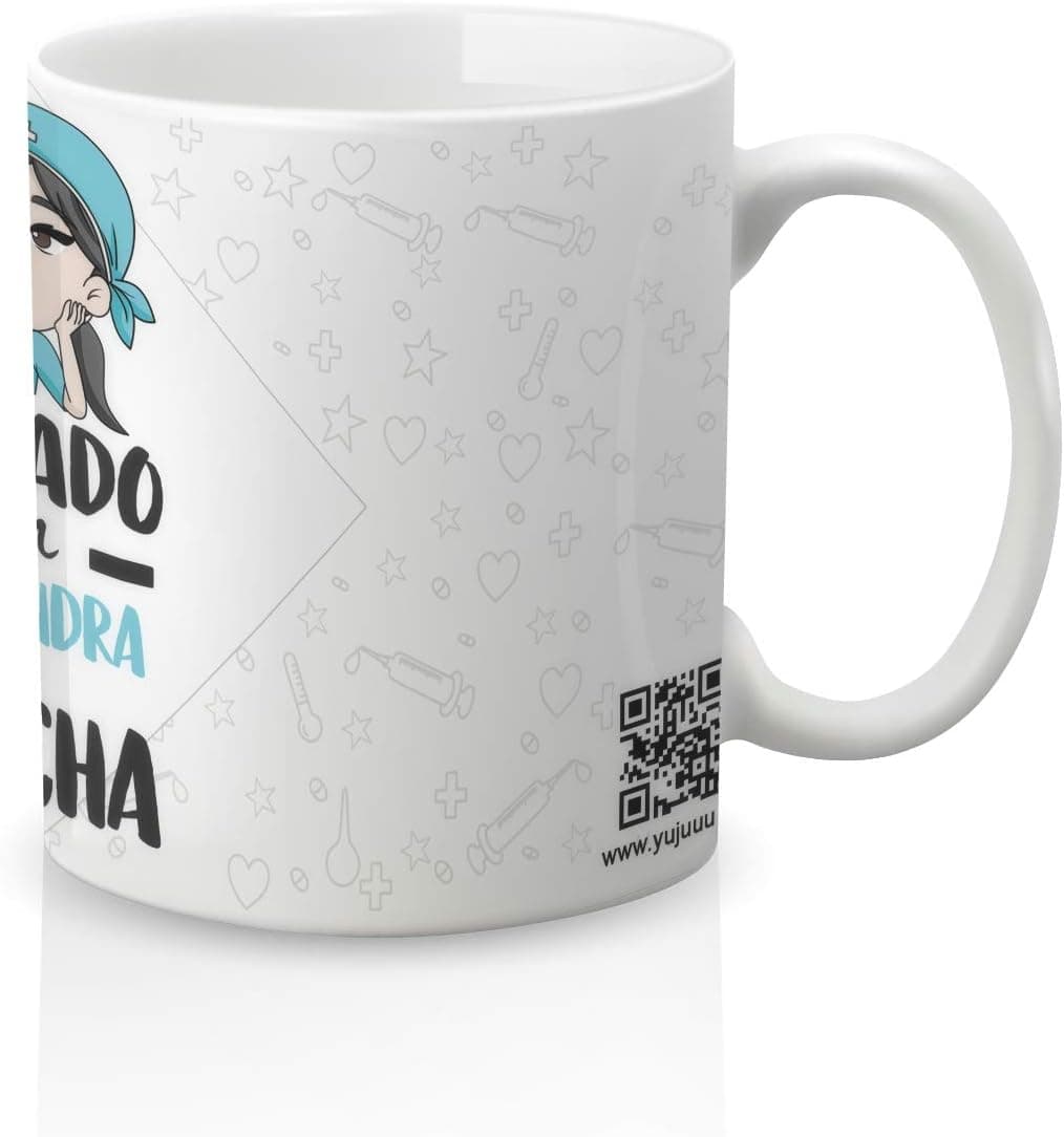 Taza personalizable con nombre, frase "cuidado que pincha", foto 3