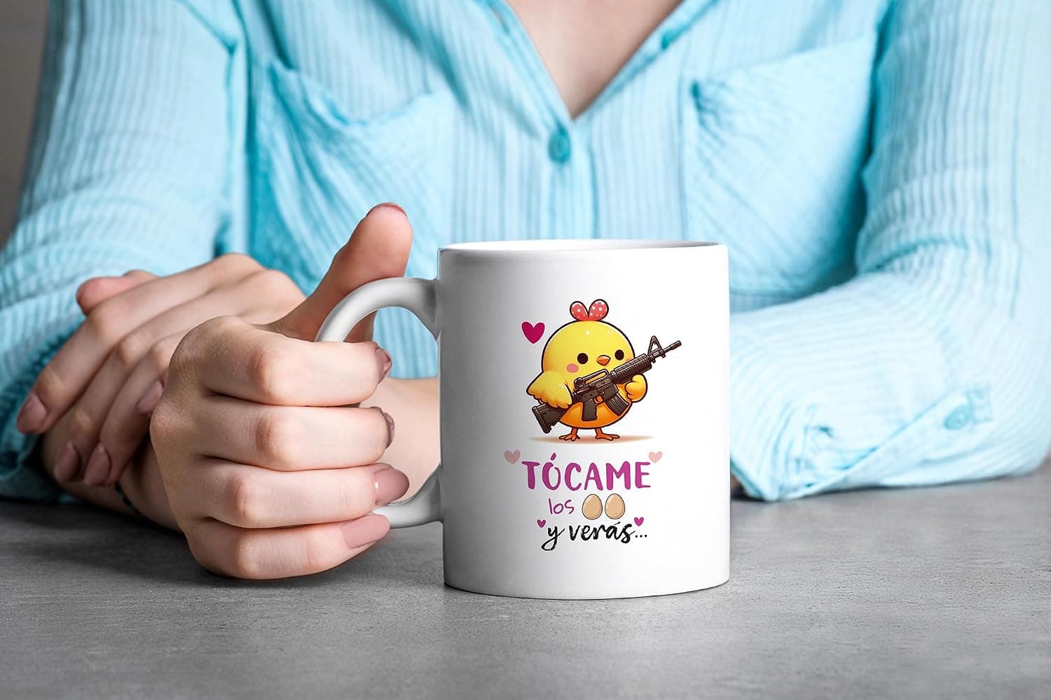 Taza divertida con frase graciosa para compañeras de trabajo, foto 3