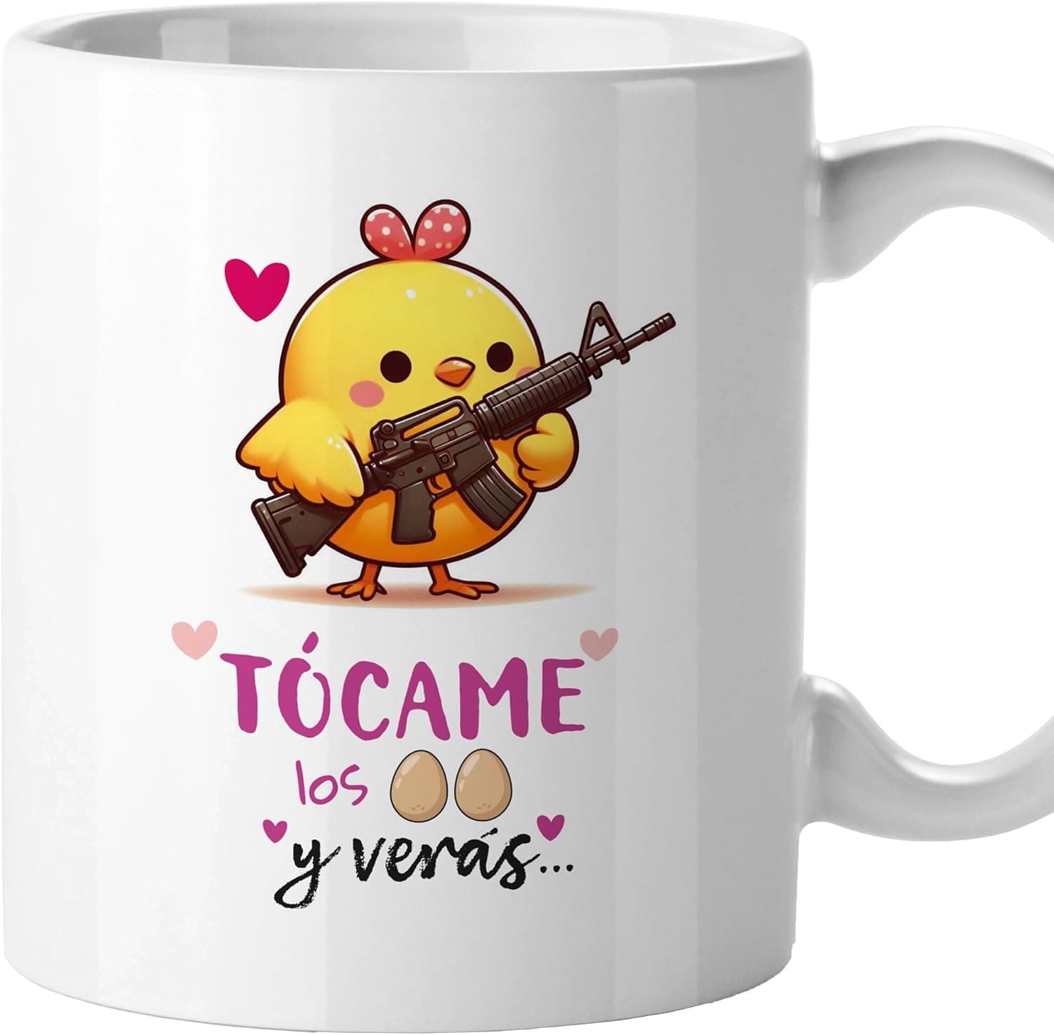 Taza de cerámica con una frase graciosa impresa
