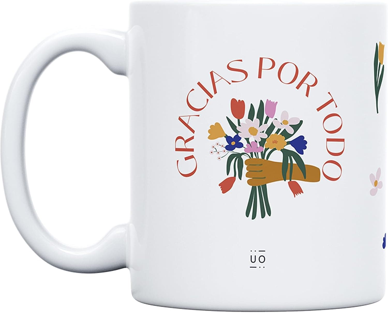 Taza blanca con el mensaje «Gracias por todo»
