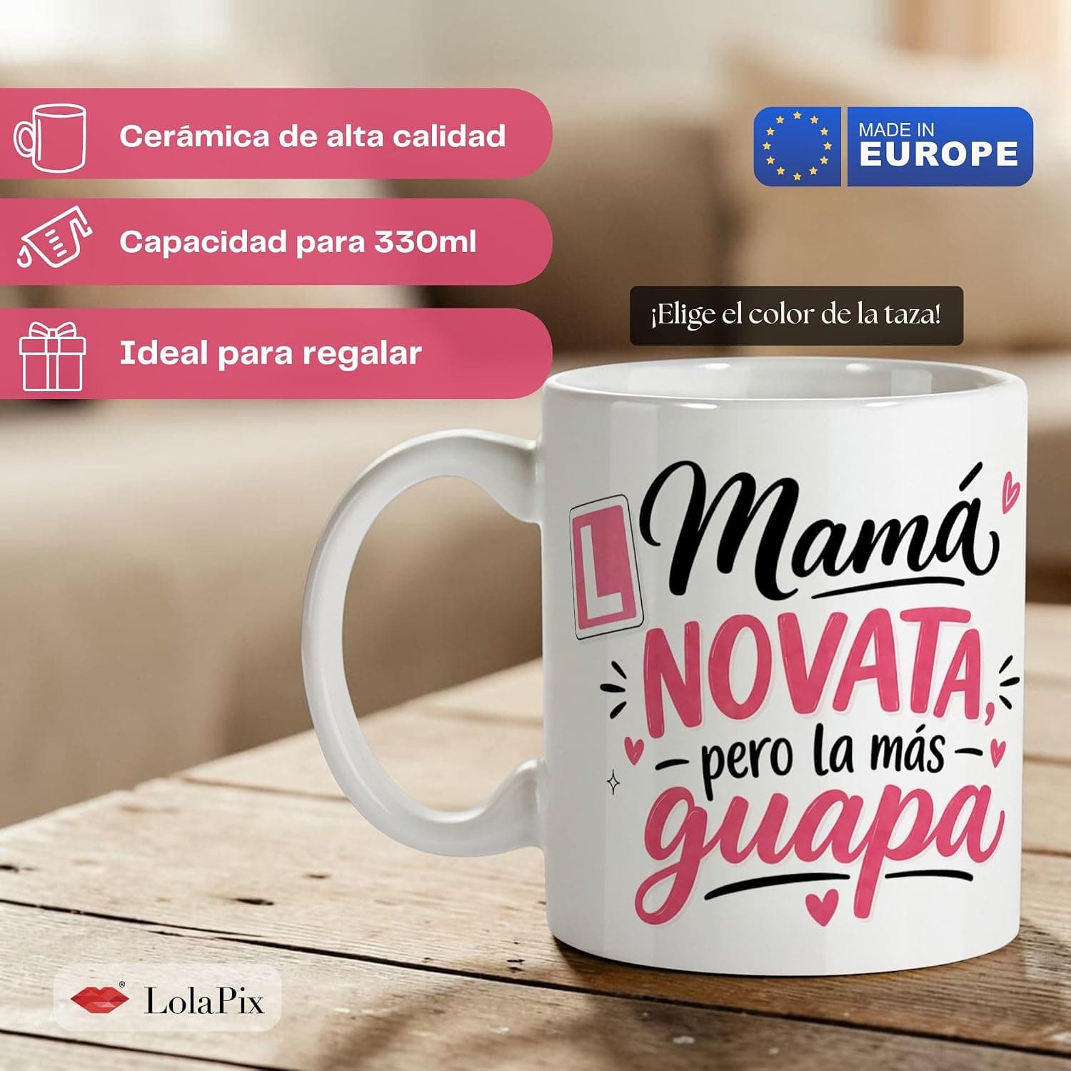 LolaPix Taza Personalizada "Mamá Novata", foto 2