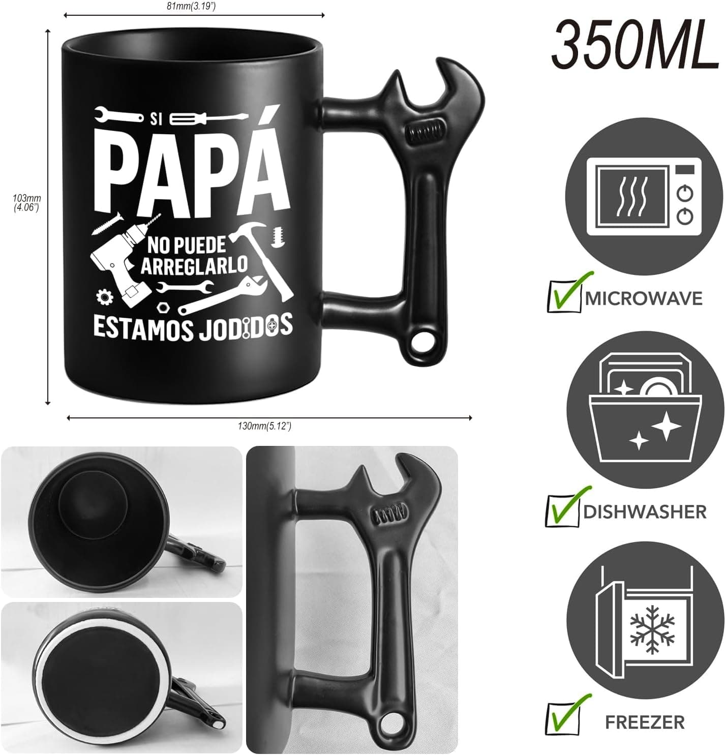 Taza para Papá con Asa de Llave Inglesa, foto 2