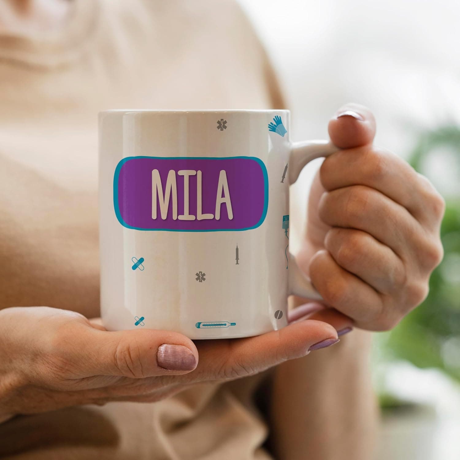 Taza personalizada con nombre para enfermera, foto 3