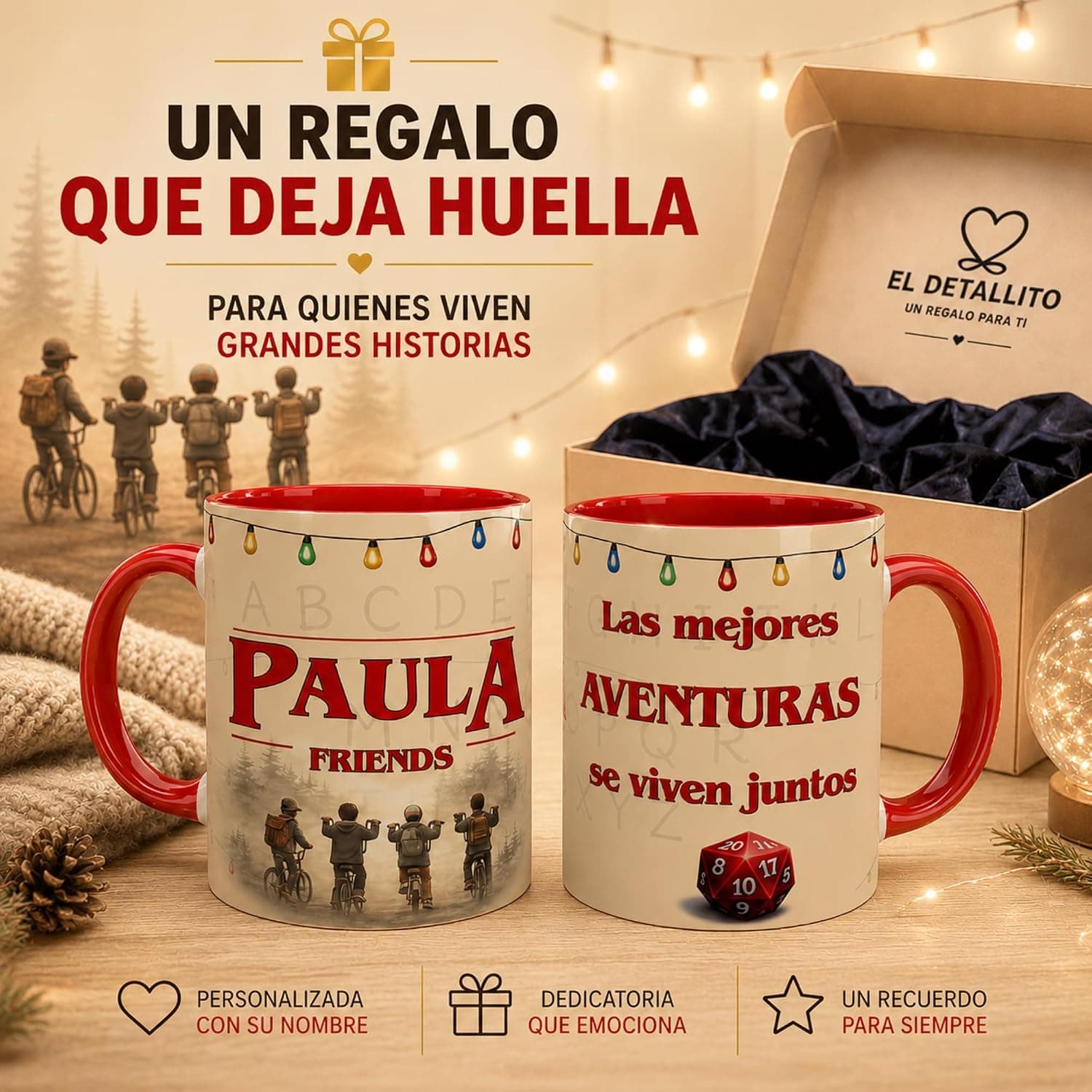 Taza personalizada con nombre, estilo series y películas retro, foto 2