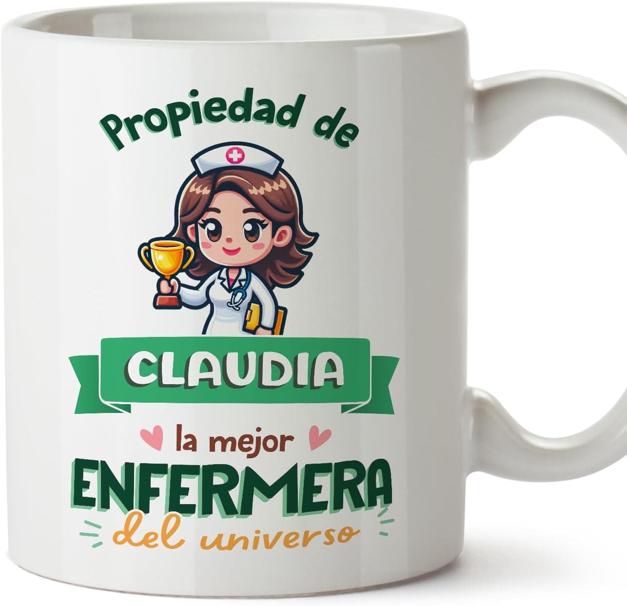 Taza personalizada Propiedad de con el nombre de la enfermera