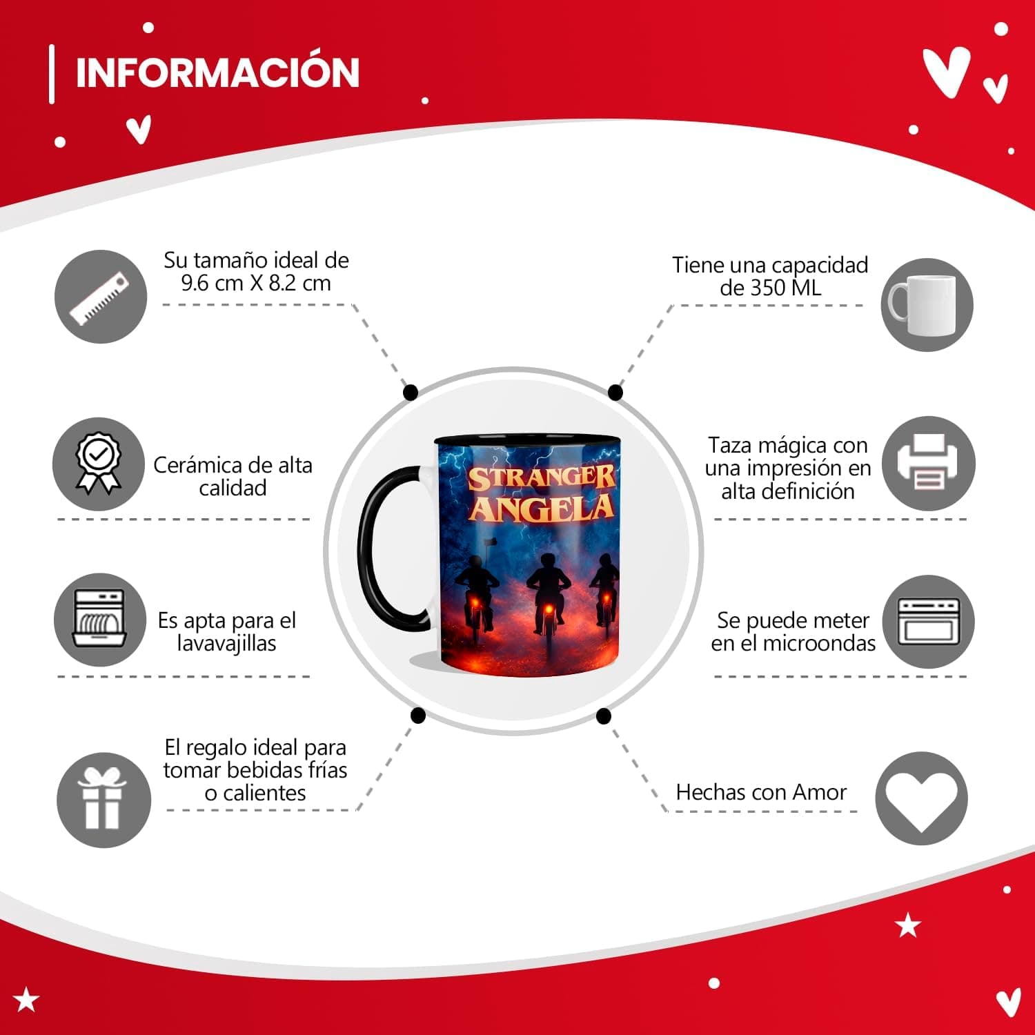 Taza retro personalizada con nombre, estilo años 80, de Kembilove, foto 3