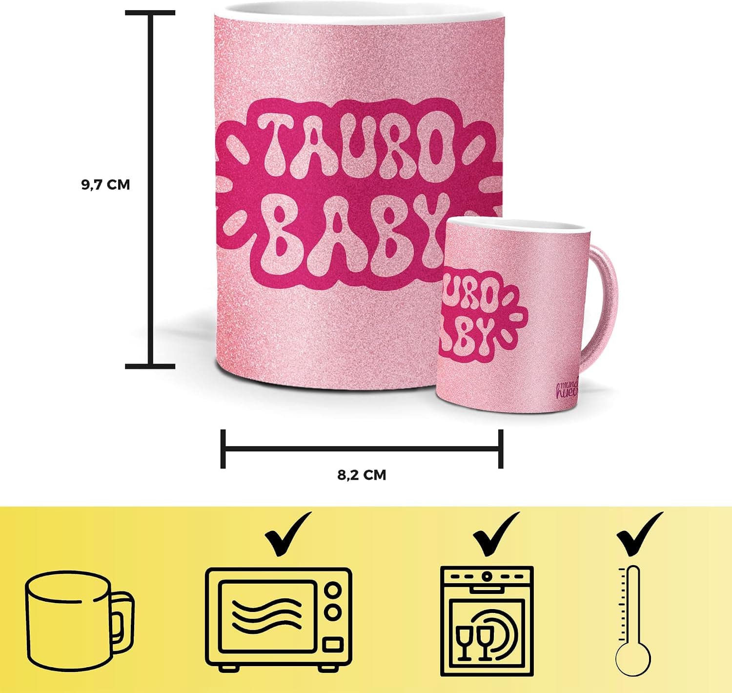 Taza Tauro con purpurina rosa Mundohuevo, foto 3