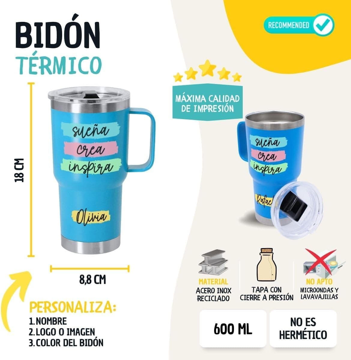 Taza Térmica Personalizada con Frases Motivadoras, foto 2