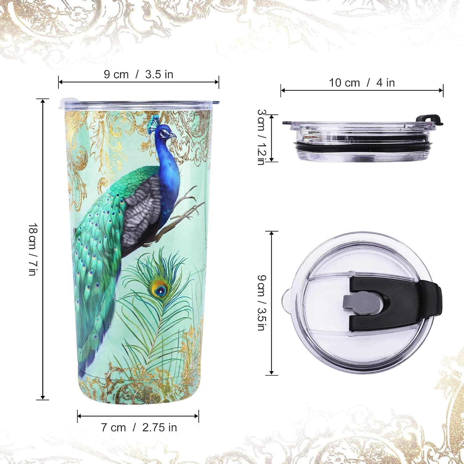 Taza Termo de Café con Diseño de Pavo Real, foto 2
