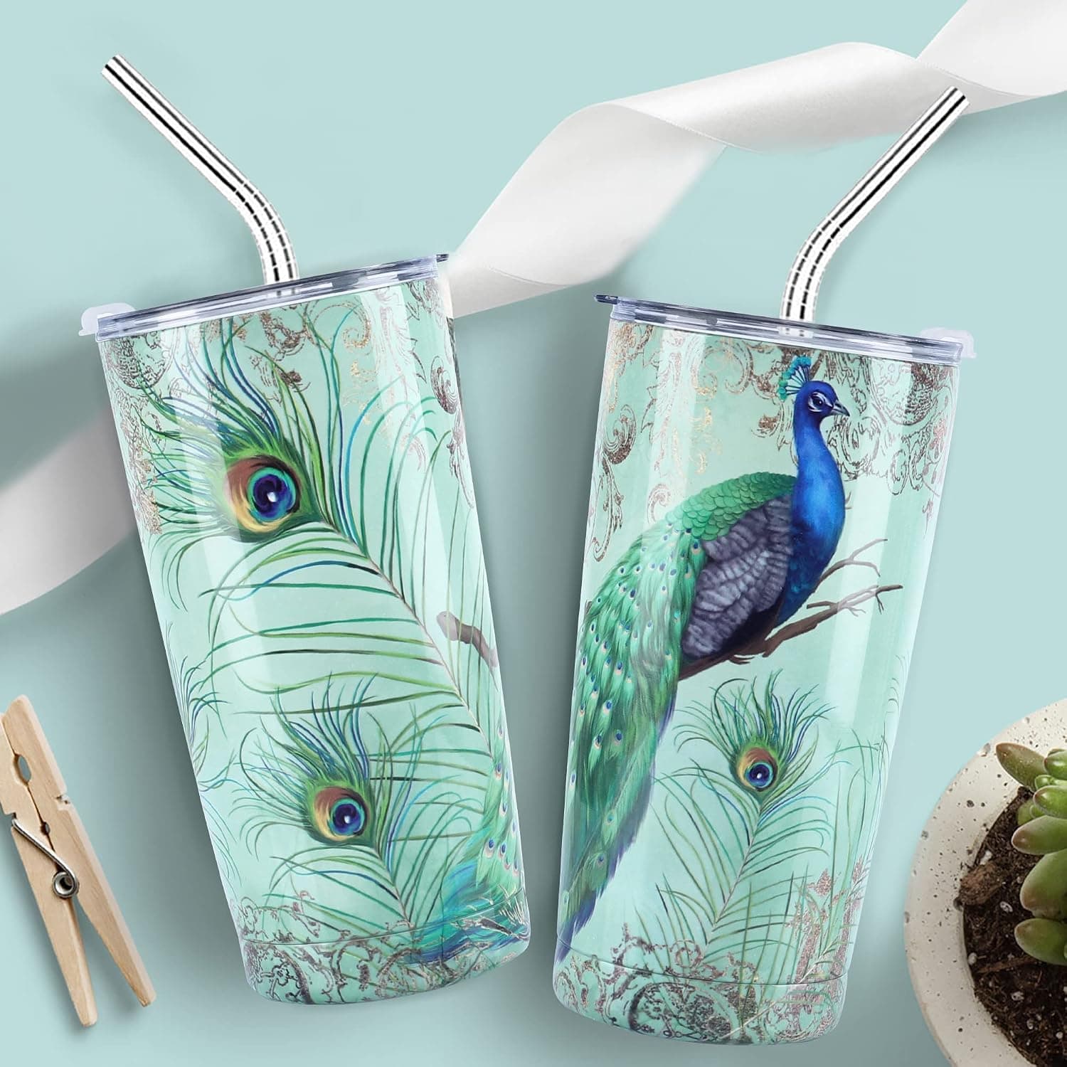 Taza Termo de Café con Diseño de Pavo Real, foto 3