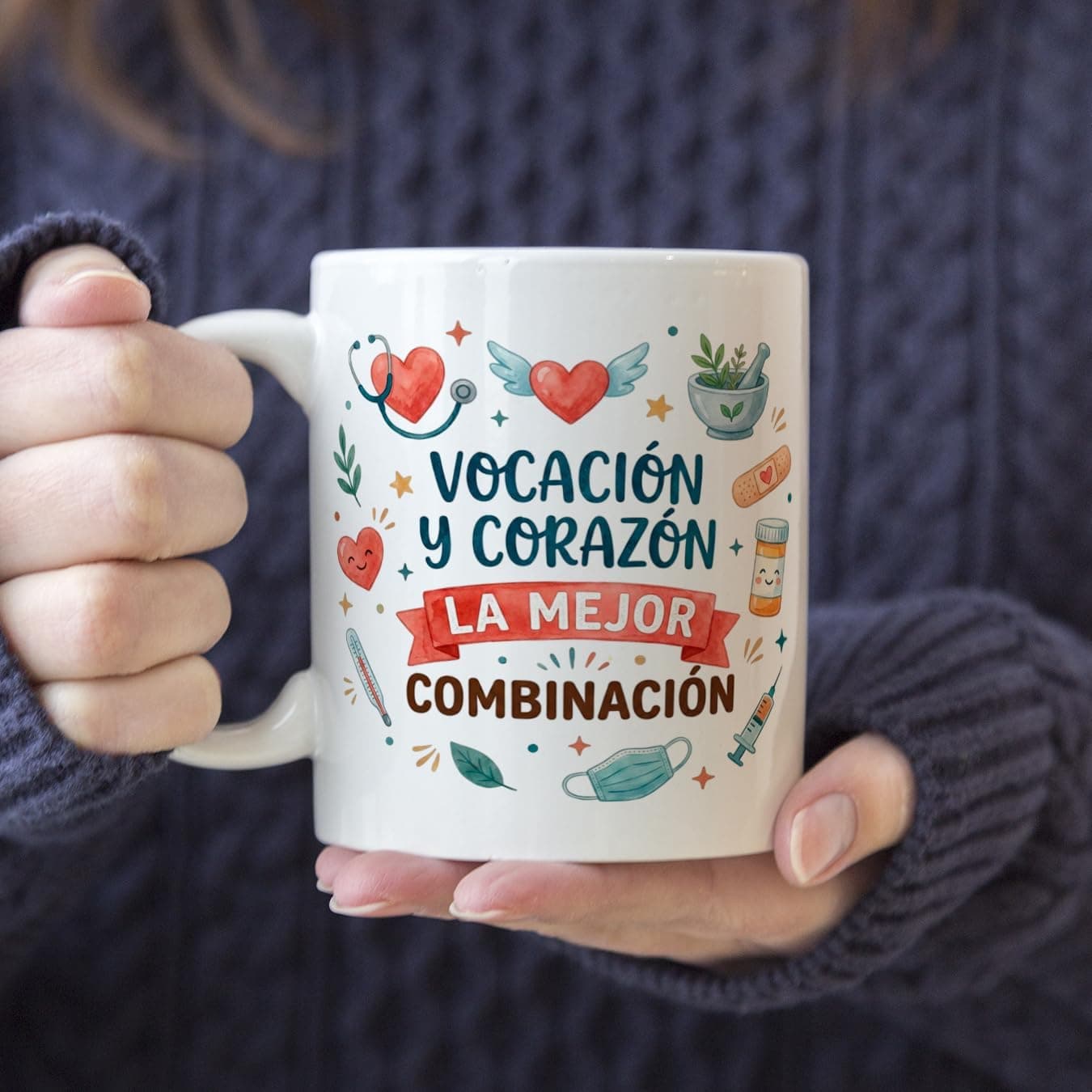 Taza Vocación y corazón para sanitarios, foto 2