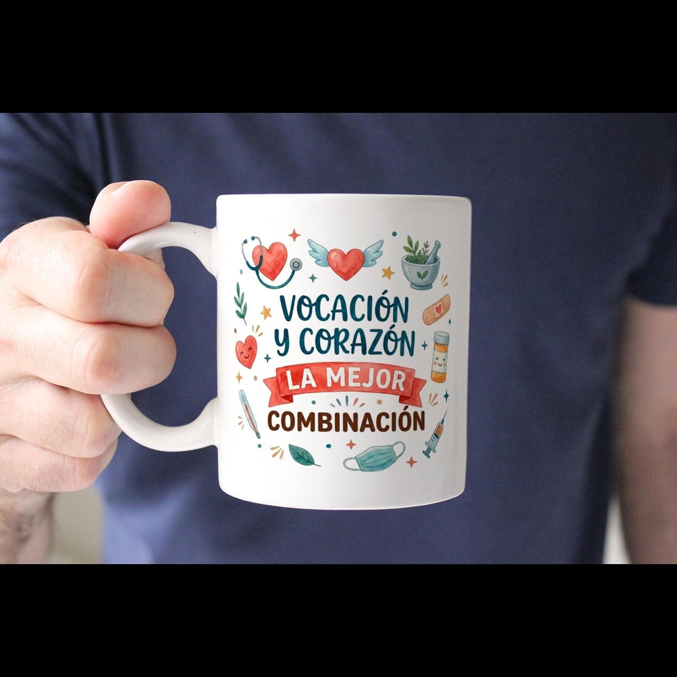 Taza Vocación y corazón para sanitarios, foto 3