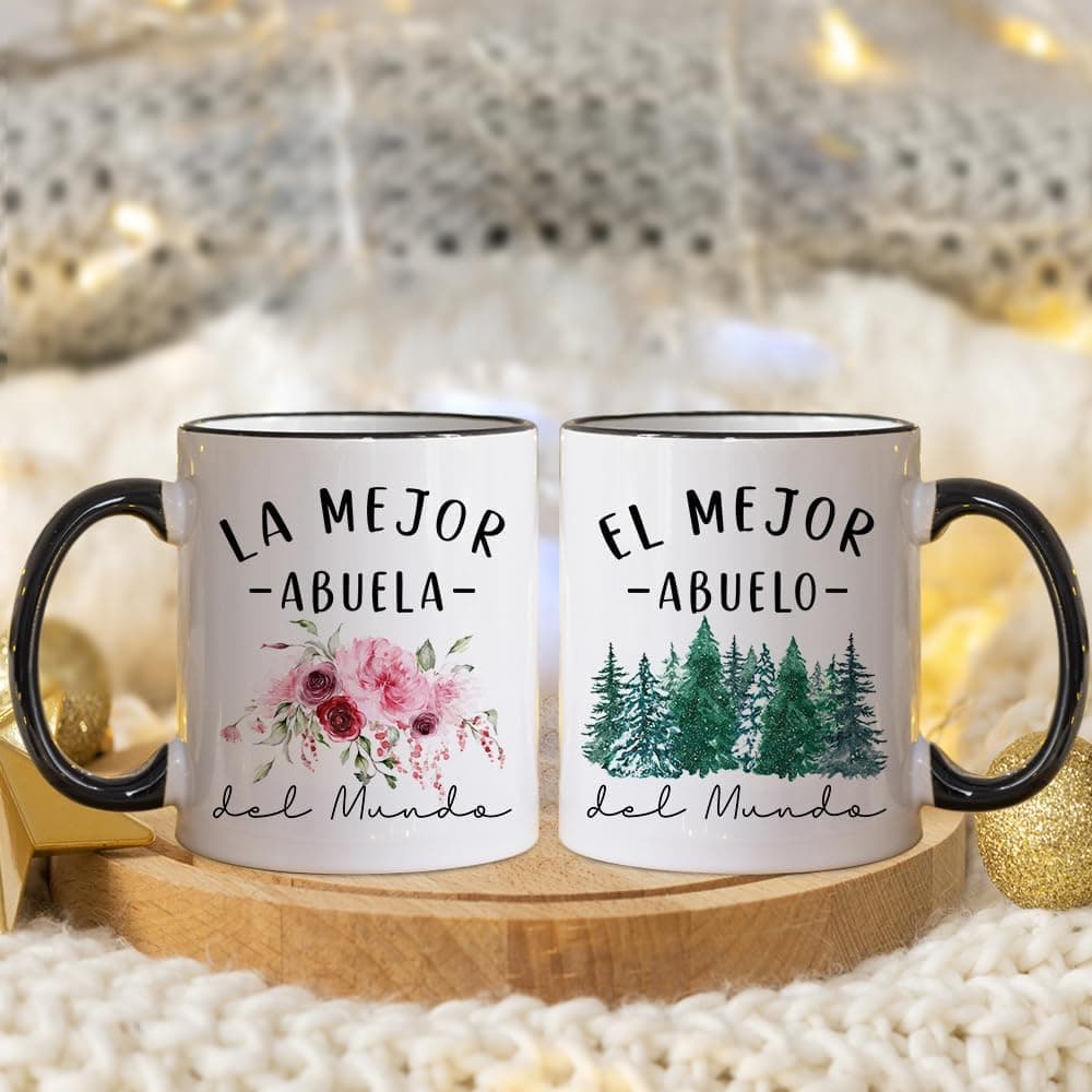 Una de las tazas con su caja de regalo