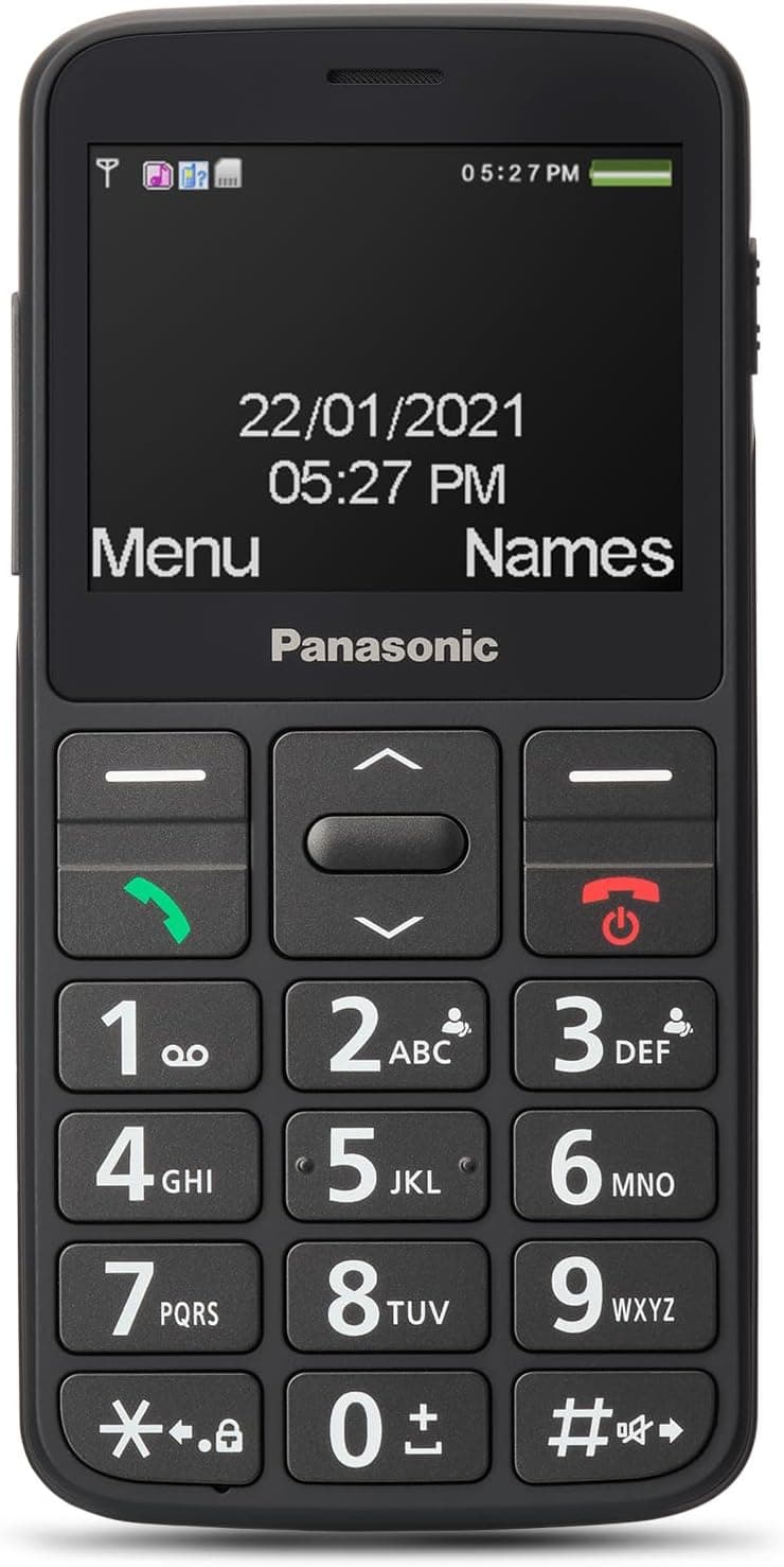 Teléfono móvil Panasonic con teclas grandes retroiluminadas