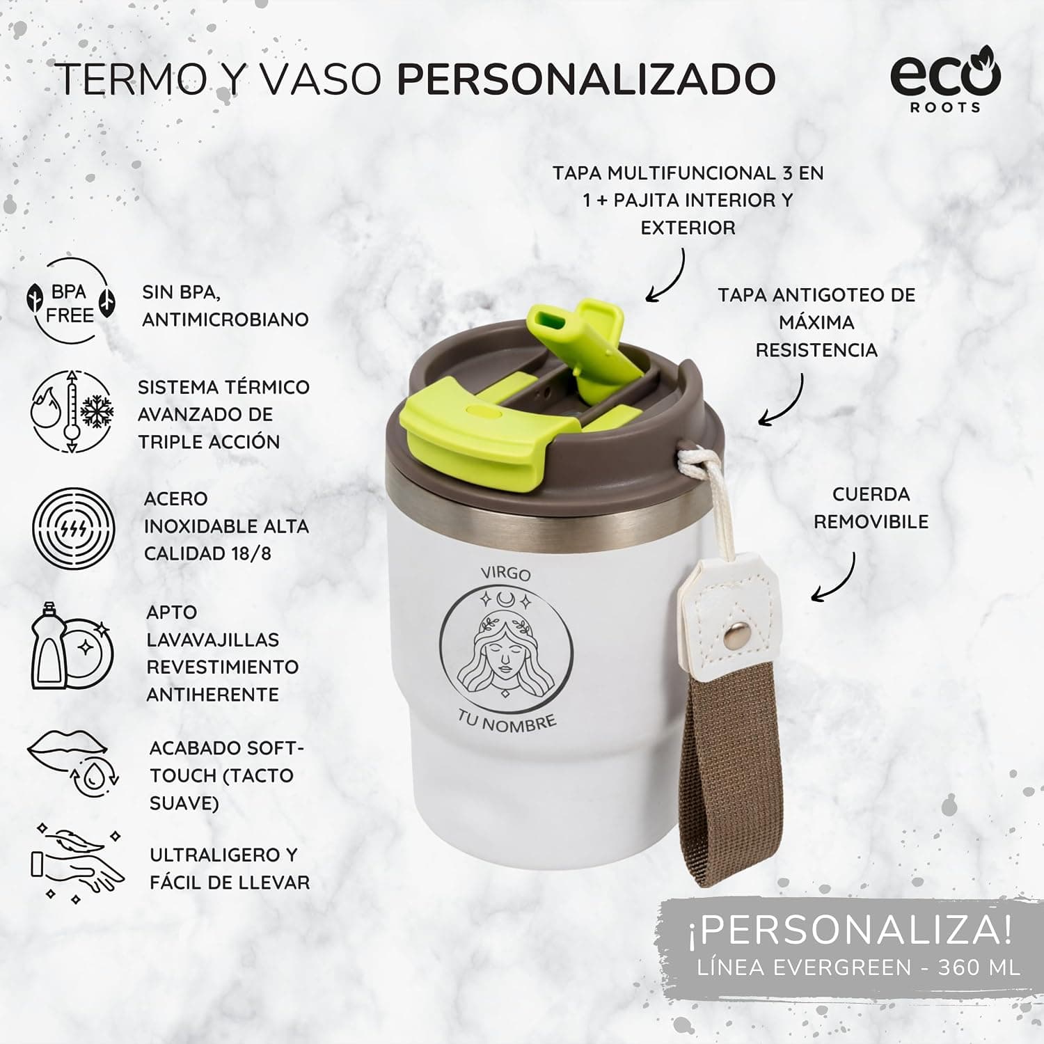 Vaso térmico personalizado con horóscopo, de ecoroots, foto 3