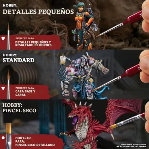 Detalle de las puntas de los pinceles del set