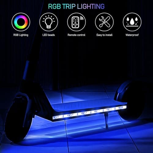 Colores intercambiables de la tira LED en un patinete