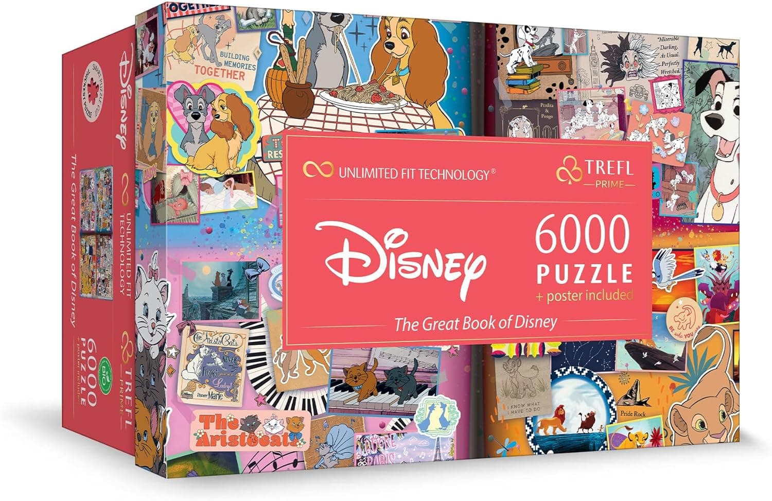 Caja del puzzle Trefl Prime de 6000 piezas con decenas de personajes Disney