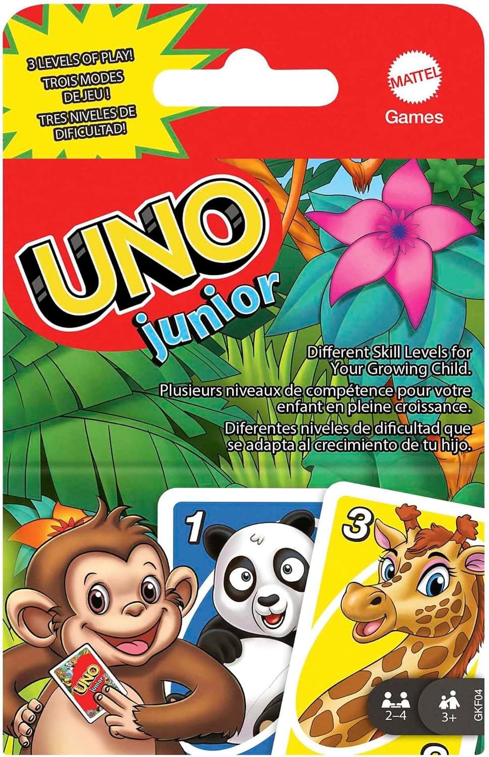 Caja de UNO Junior con dibujos de animales en las cartas