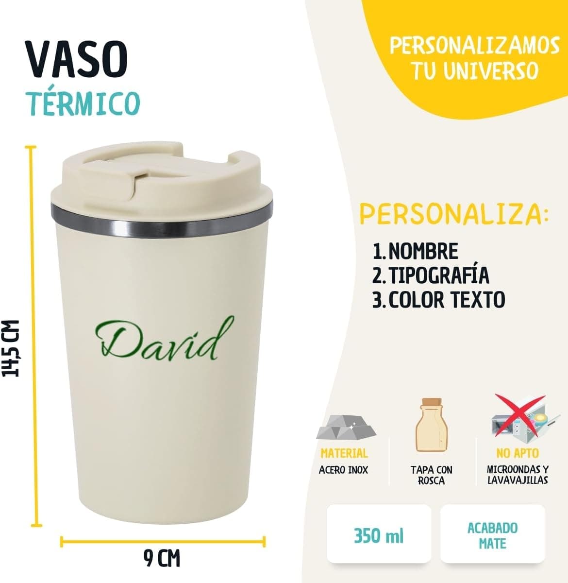 Vaso Térmico Personalizado con Nombre, foto 2