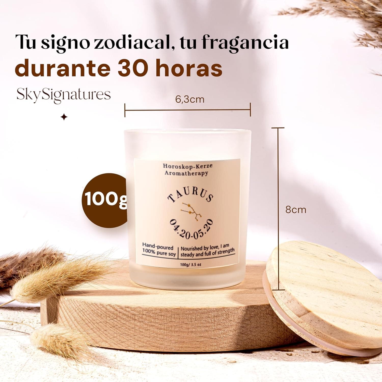 Vela perfumada personalizada con signo del zodiaco, foto 3