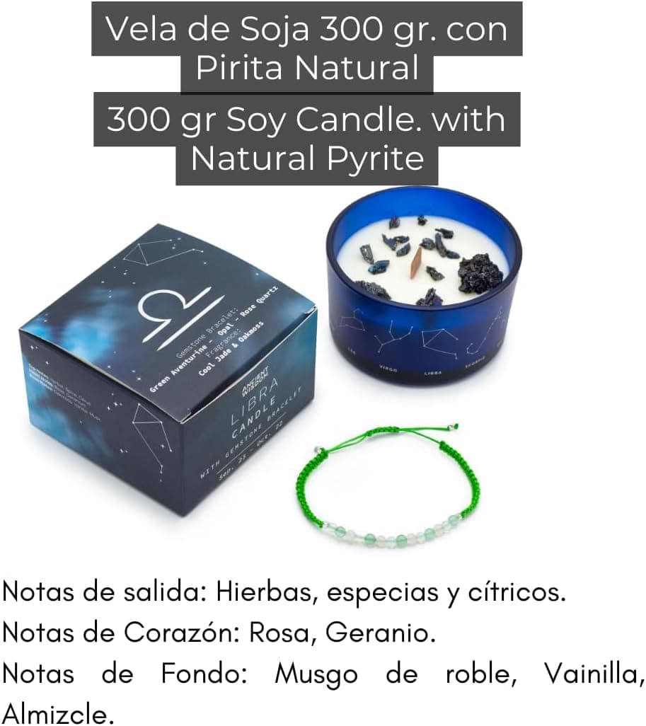 Vela de Libra con piedras y pulsera, de Ancient Wisdom, foto 2