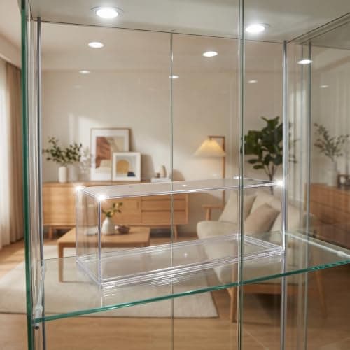 Detalle del acrílico transparente de la vitrina Warmhm