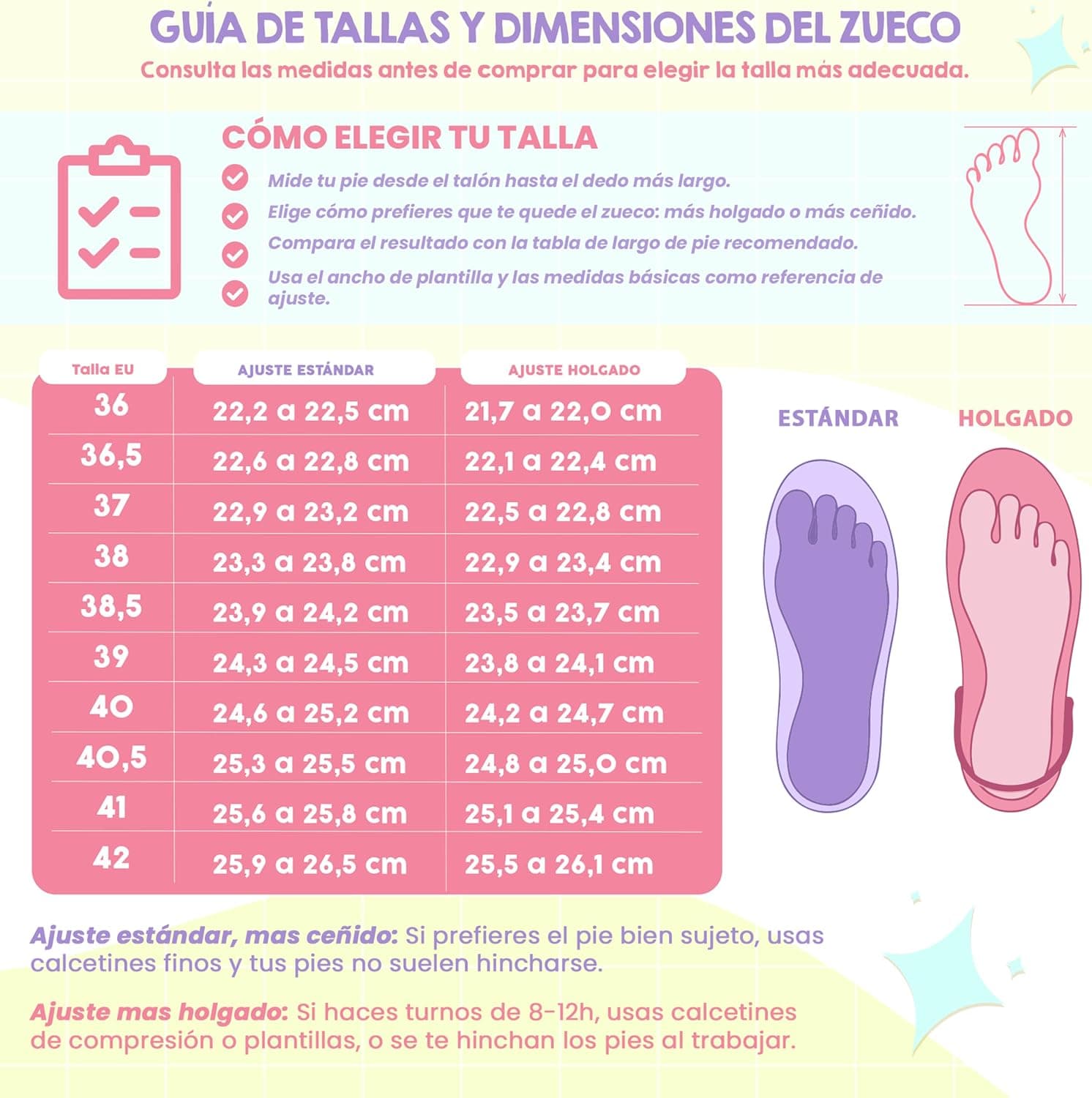 Zuecos sanitarios ligeros con estampado, foto 2