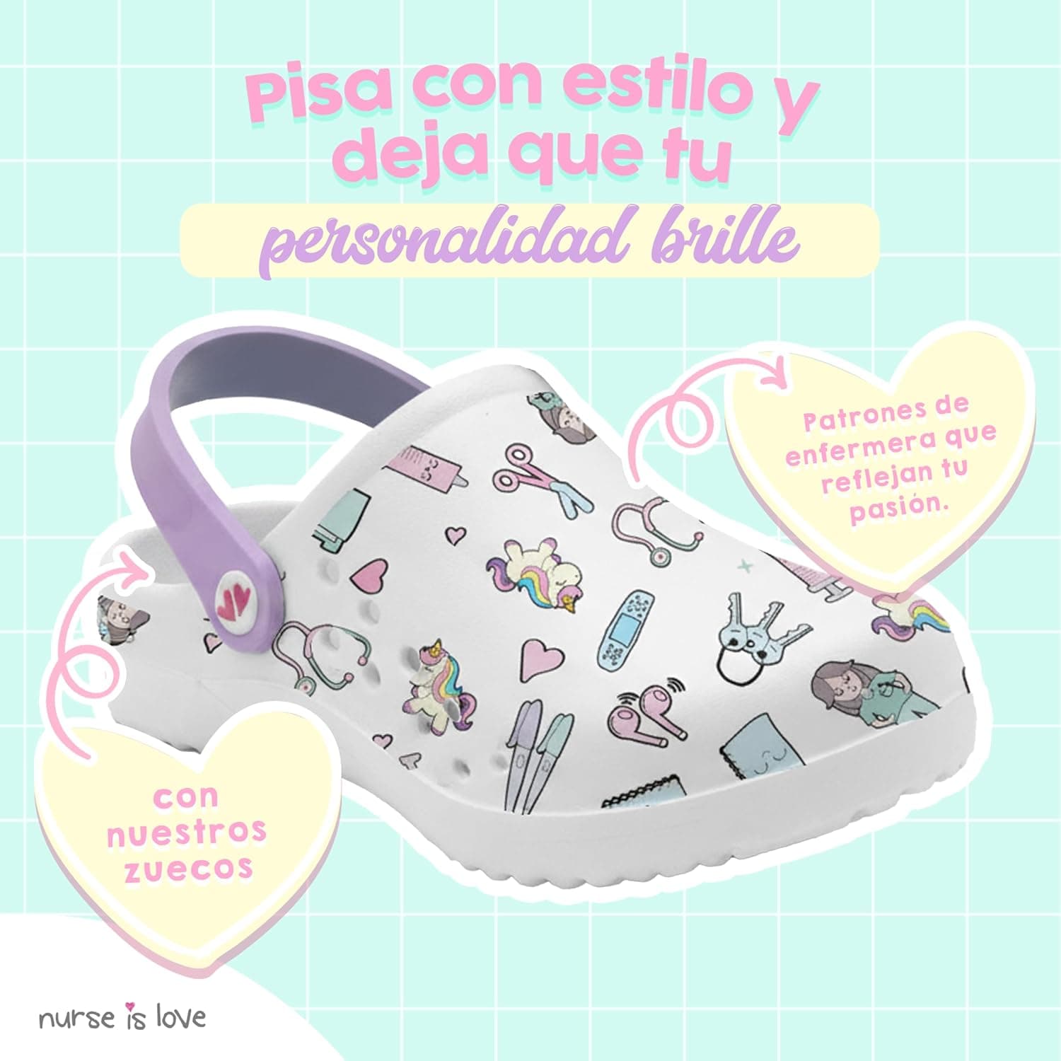 Zuecos sanitarios ligeros con estampado, foto 3