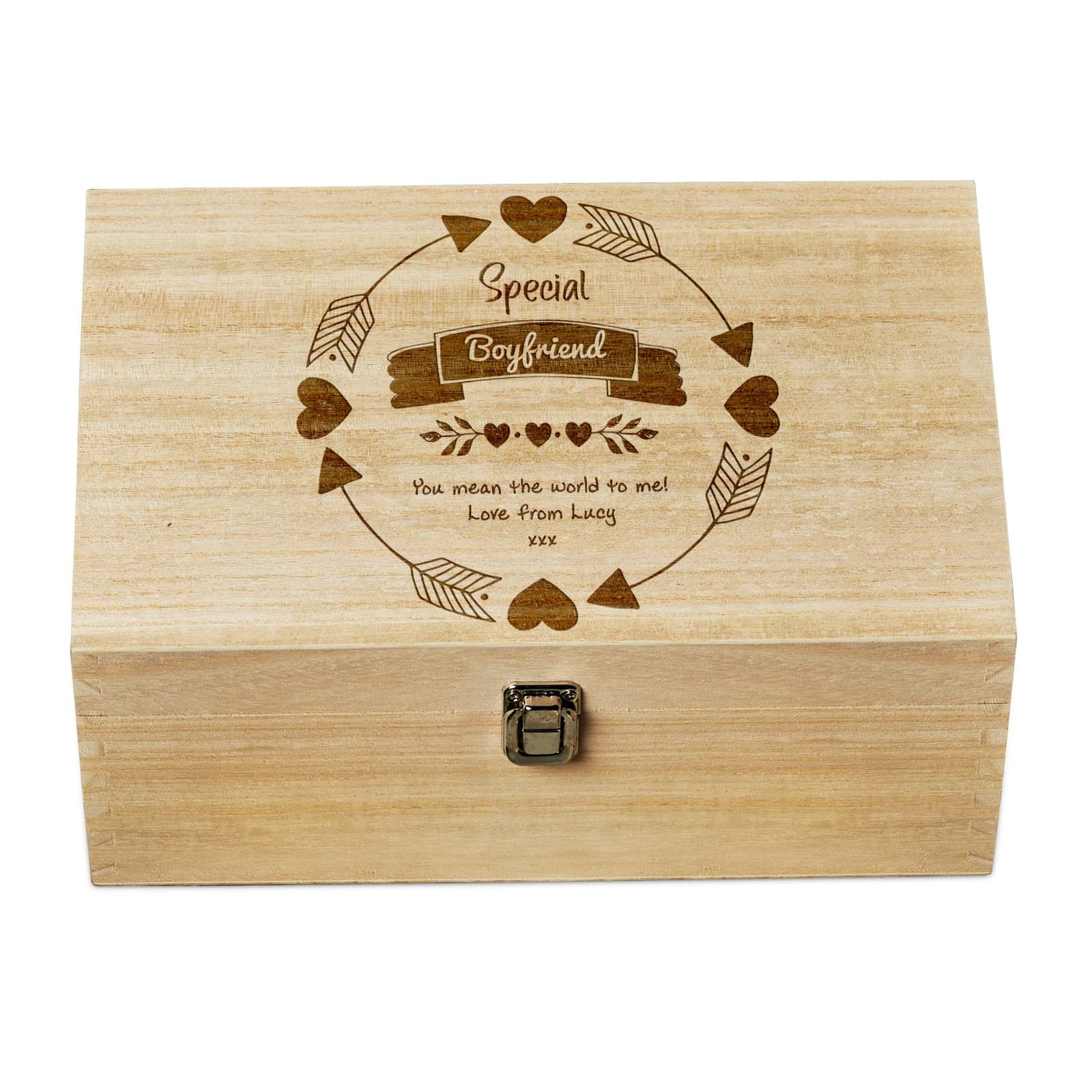 Caja de madera grande personalizada para novios, foto 2