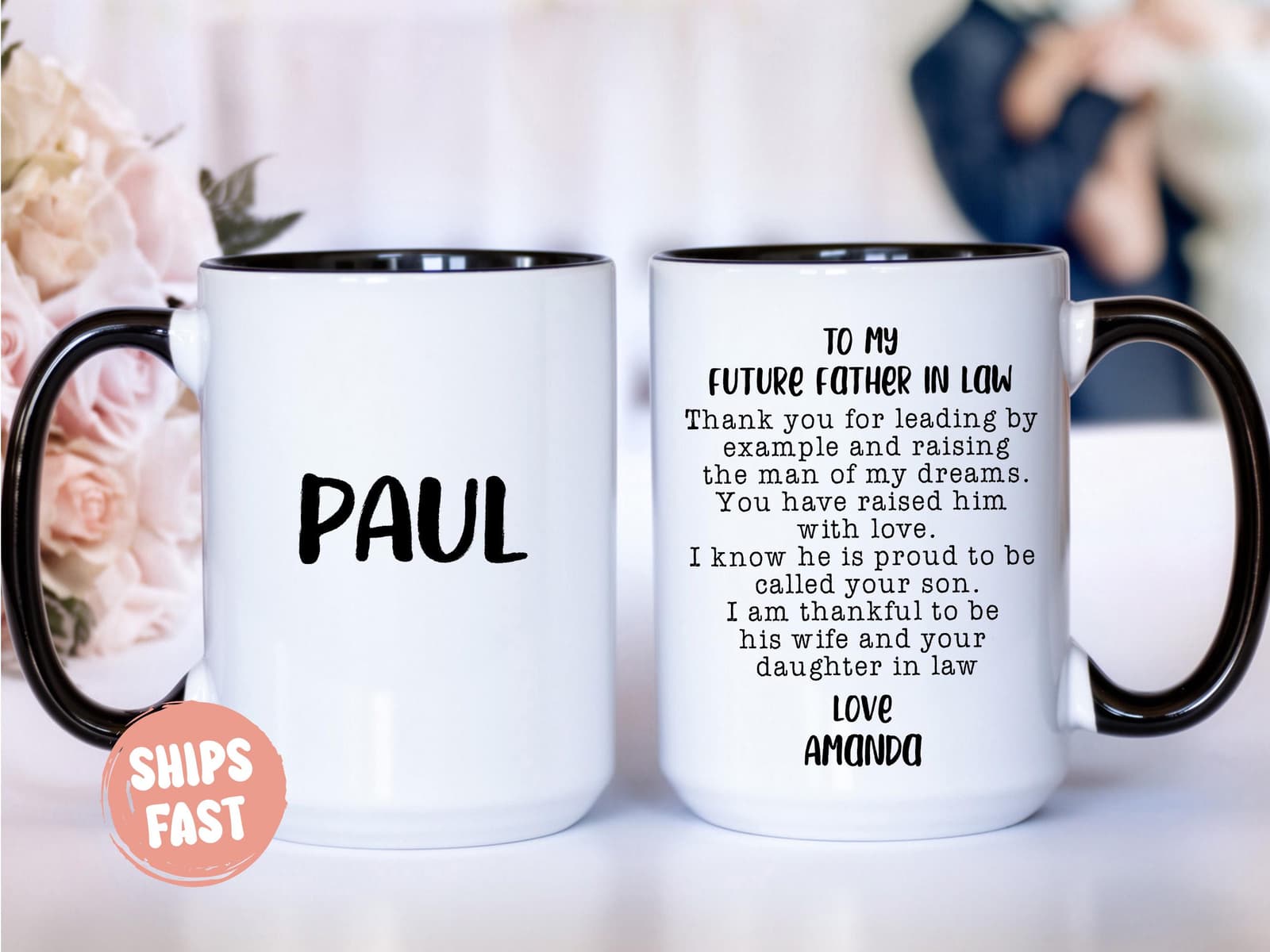 Taza personalizada para el futuro suegro de parte de la novia,