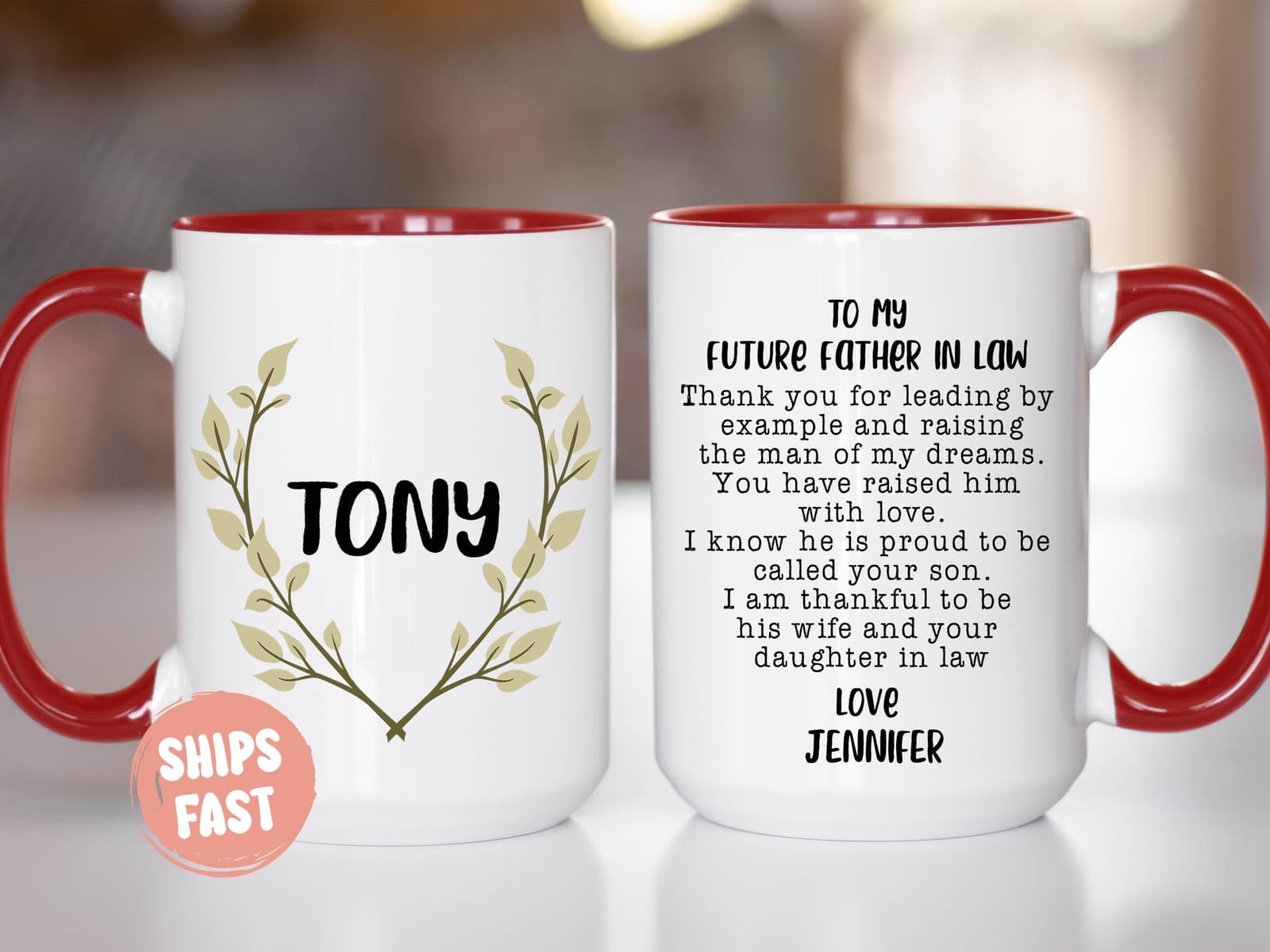 Taza personalizada para el futuro suegro de parte de la novia, foto 2,