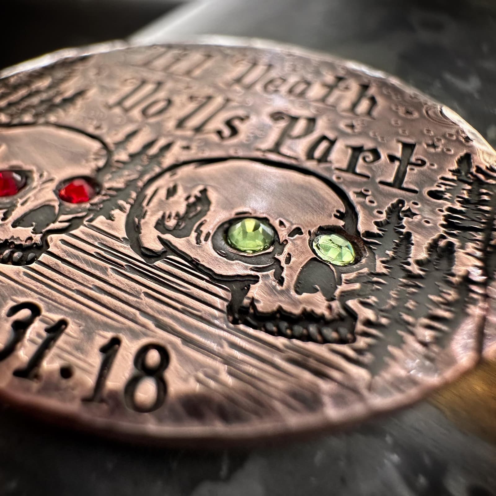Llavero de bronce de 8º aniversario estilo gótico para esposo, foto 6,